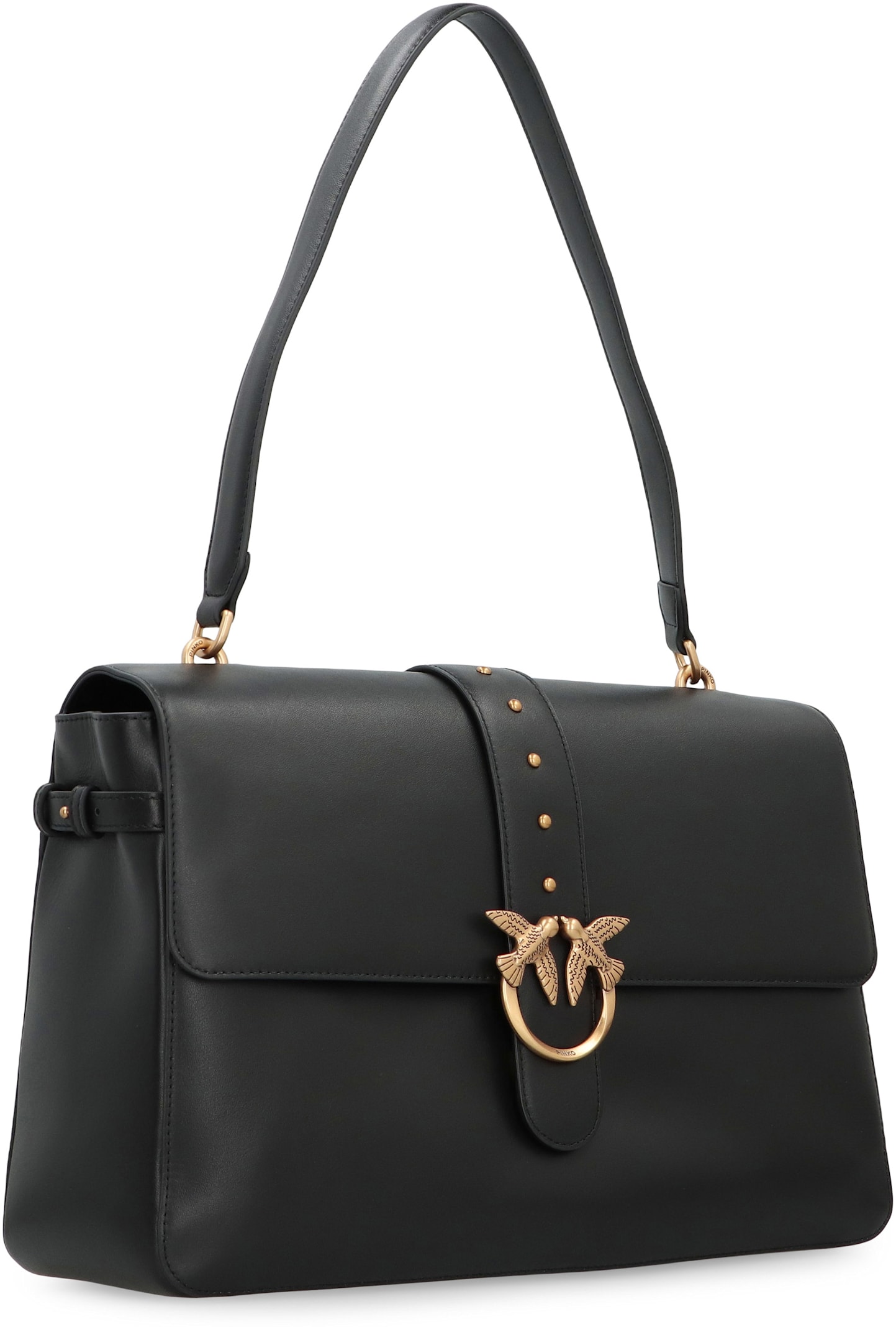 Pinko Maxi Love Bag Slouchy Shoulder Bag In Leather In Black