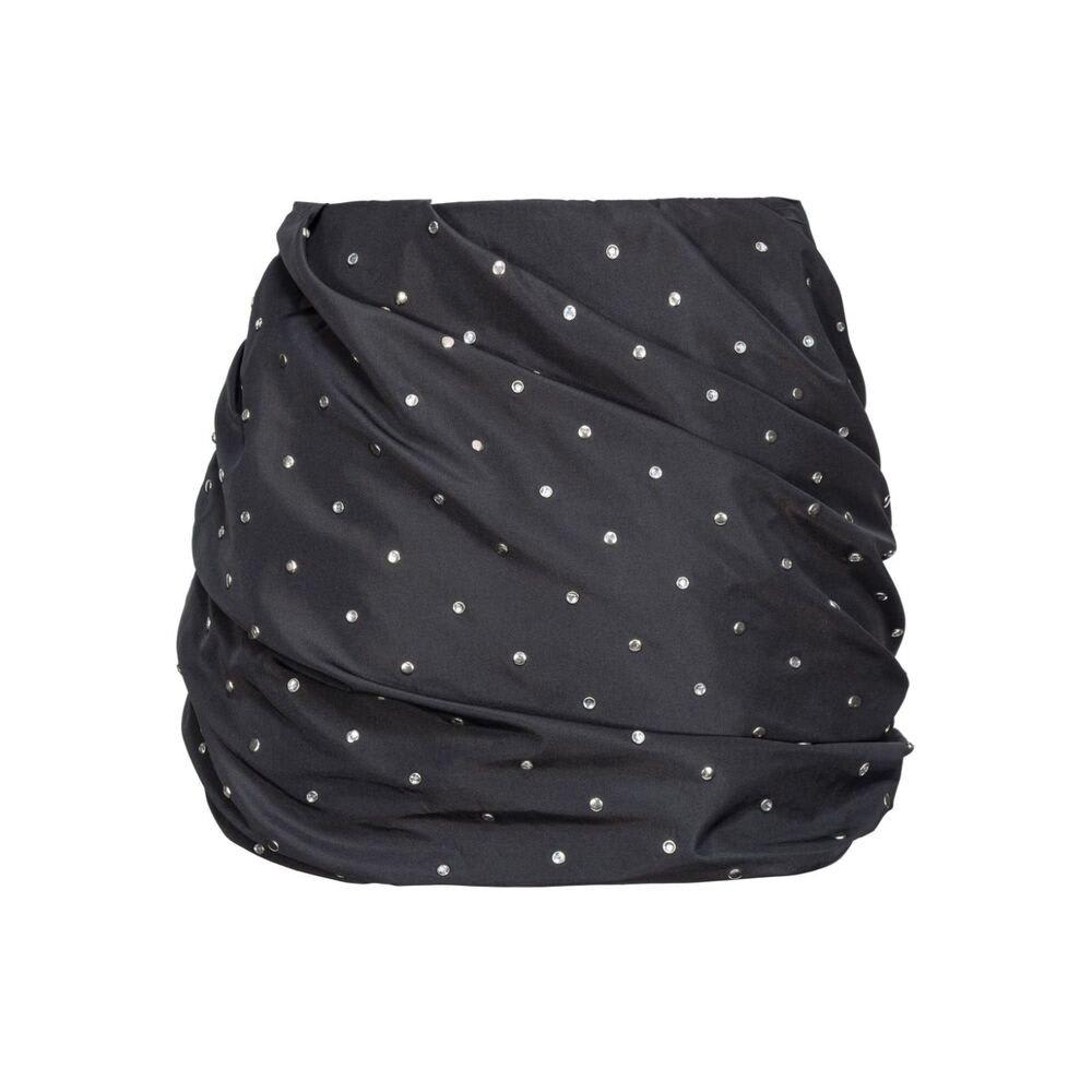 Shop Pinko Embellished Drapped Skirt In Nero Limousine