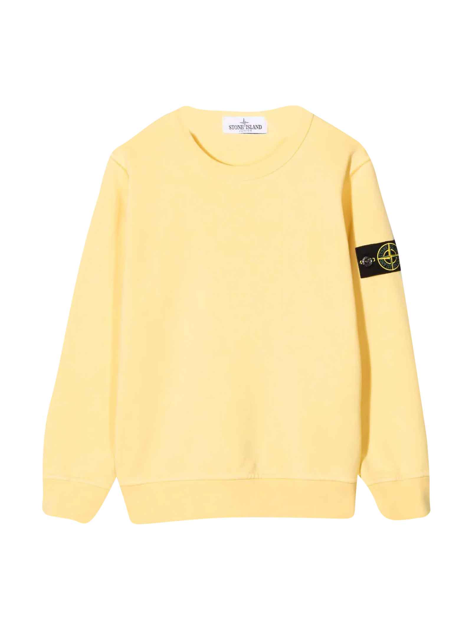 Stone Island Junior Yellow Sweatshirt Teen Boy