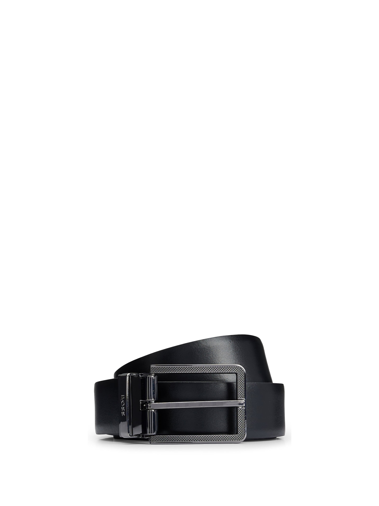 Leather Belt With Logo Buckle