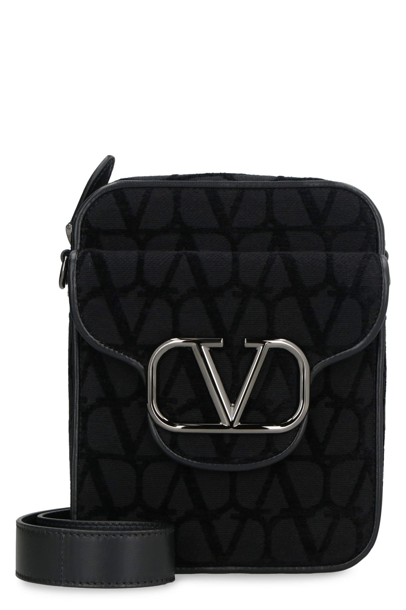 Valentino Fuchsia Leather Small SuperVee Crossbody Bag Valentino