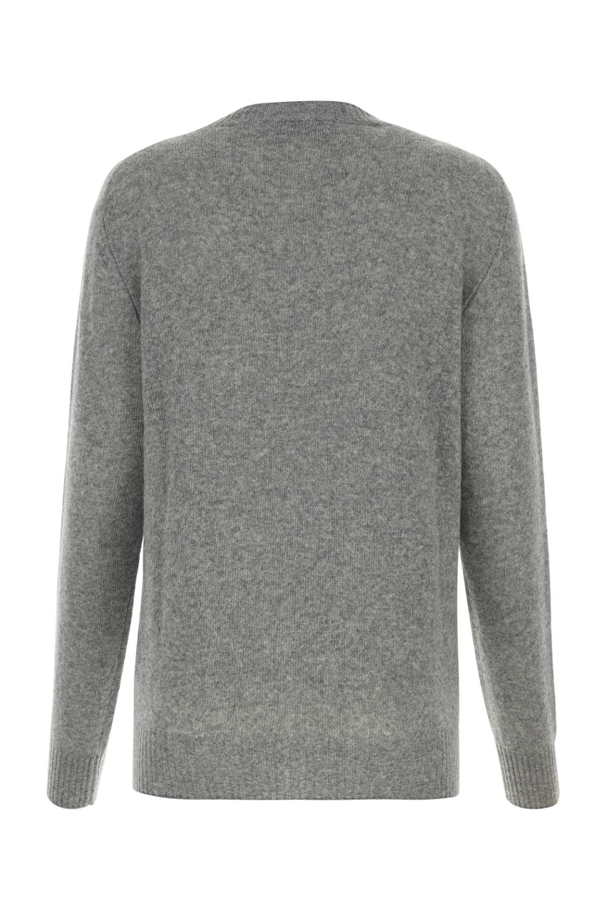 Shop Miu Miu Melange Grey Wool Blend Sweater In Grigio