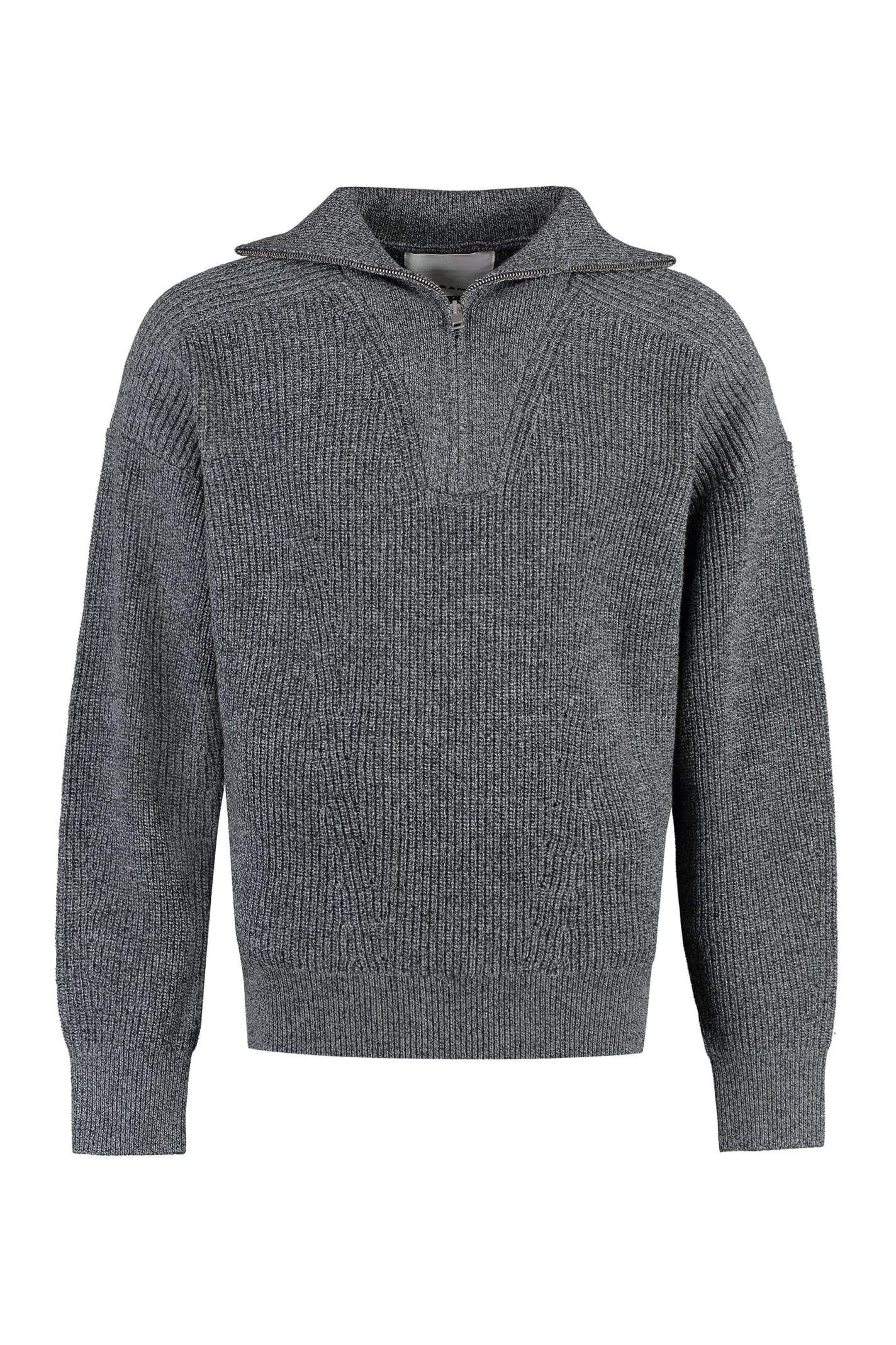 Shop Isabel Marant Benny Wool Turtleneck Sweater In Grey
