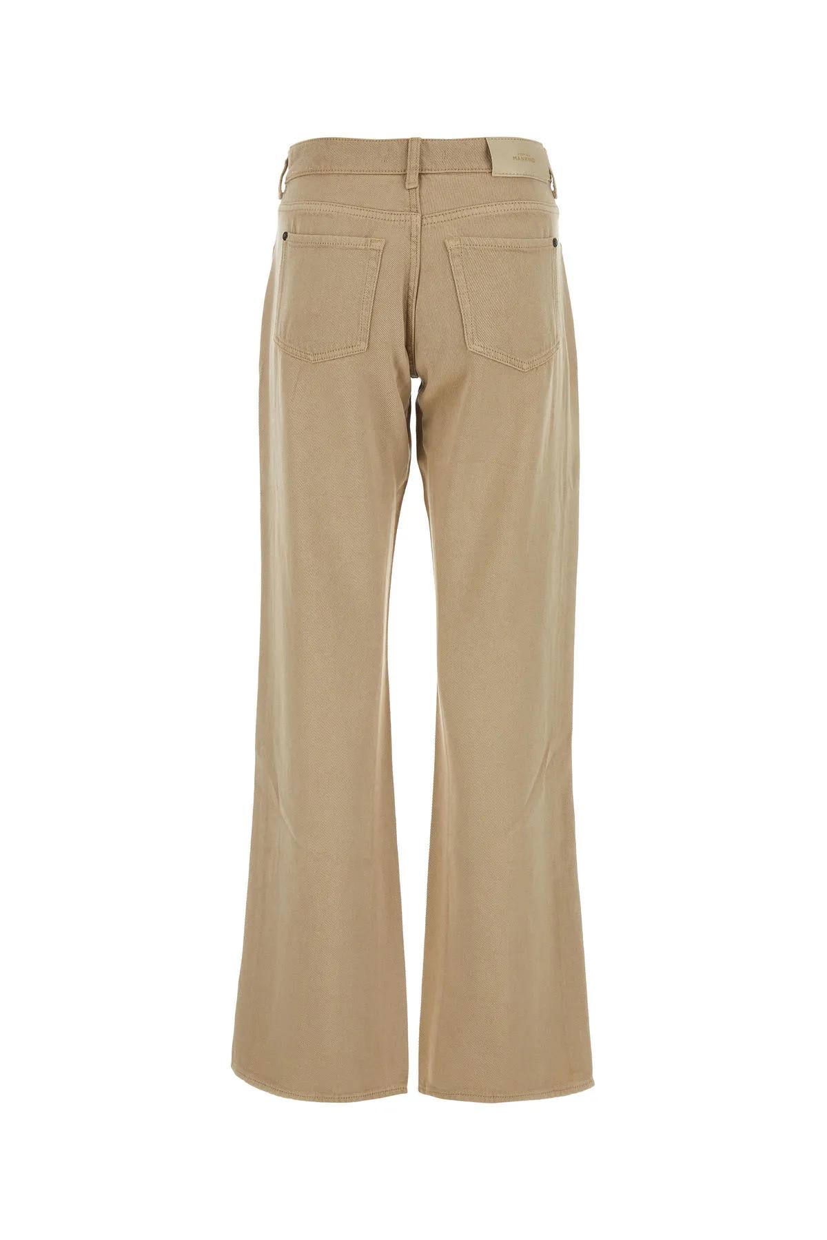 7 For All Mankind Tess Flared Trousers With Belt Loops And Back Pockets In Beige
