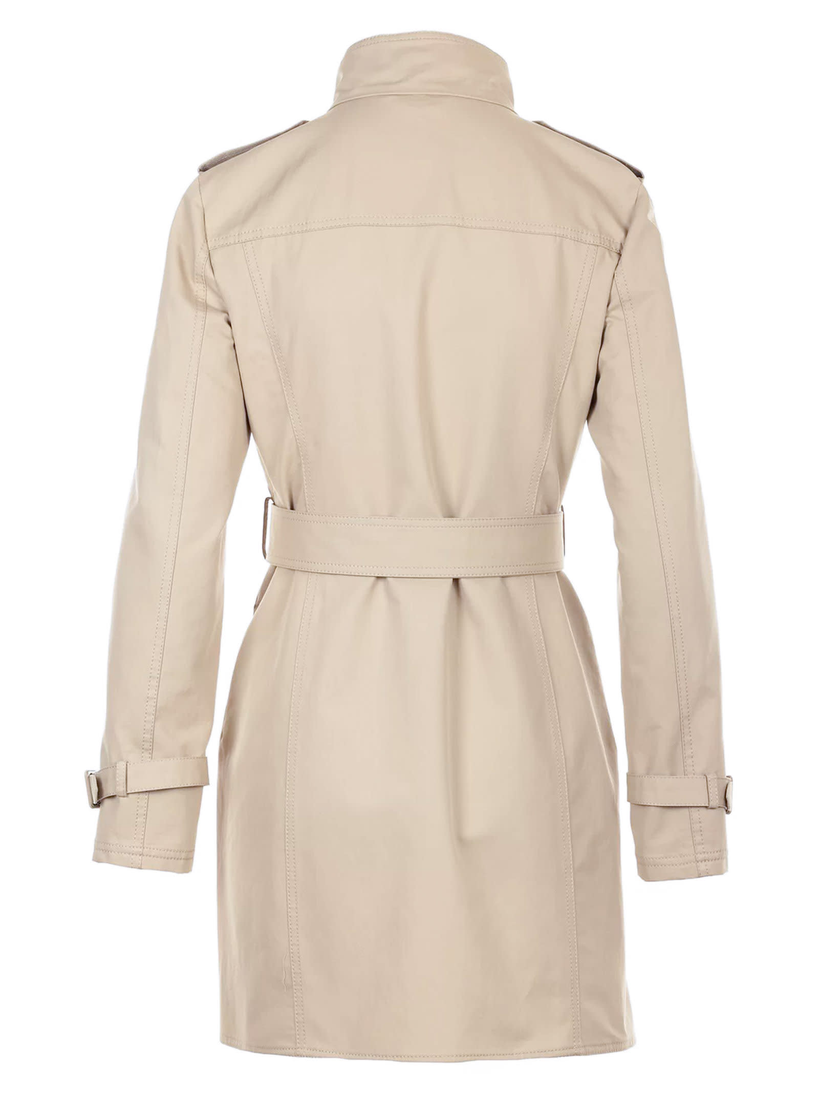 Shop Fay Virginia Trench Coat In Cotton Twill In Beige