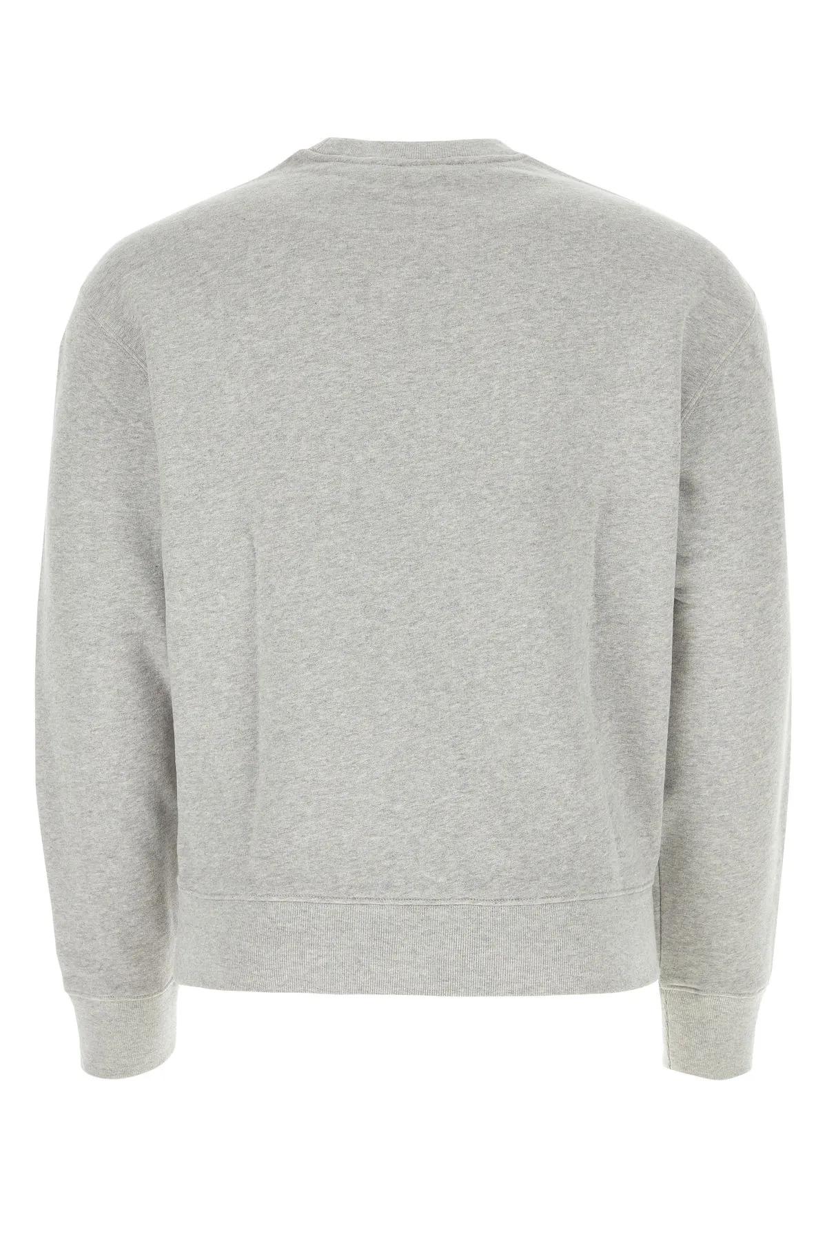 Shop Maison Kitsuné Melange Grey Cotton Sweatshirt