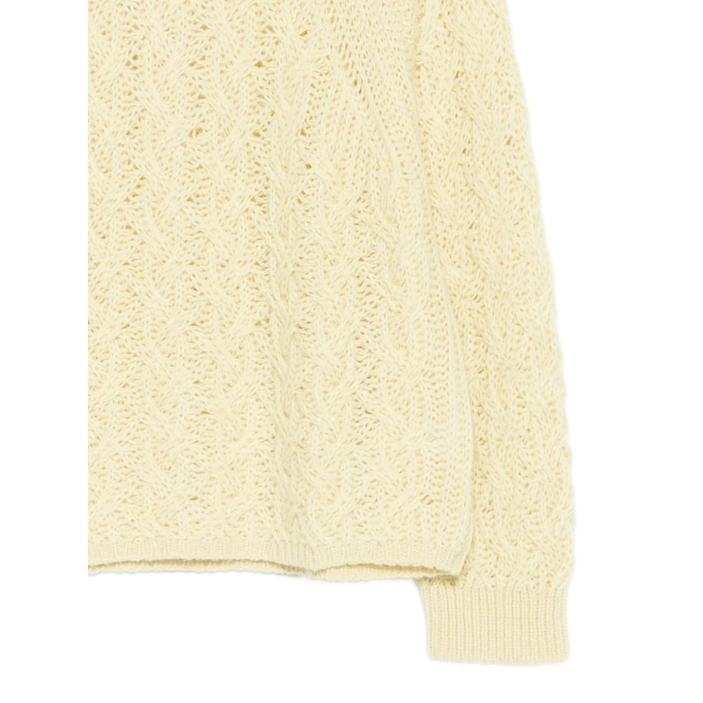Antonelli Openwork Knitted Sweater In Yellow