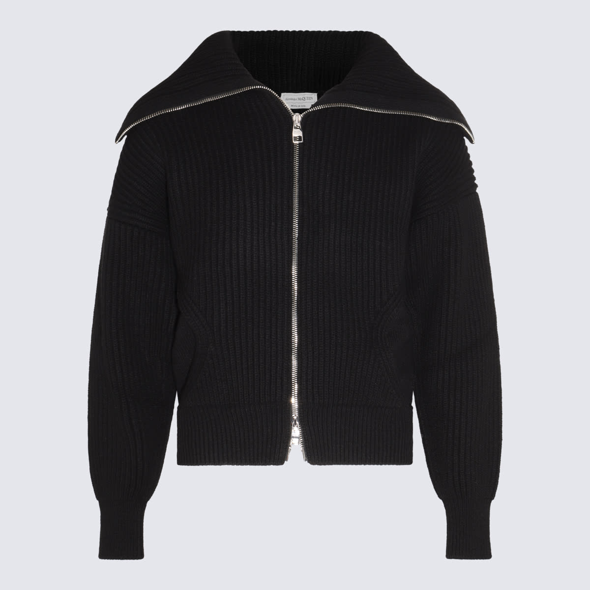 Alexander Mcqueen Black Wool And Cashmere Blend Sweater