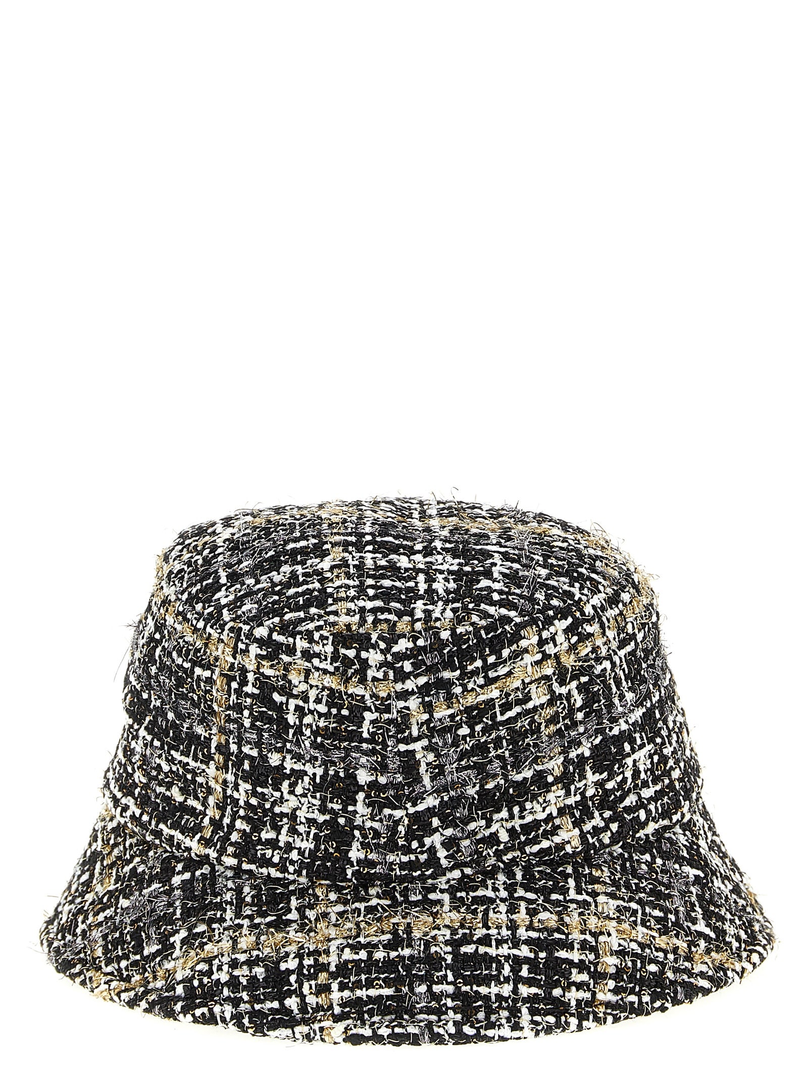 Maison Michel Tweed Bucket Hat In Black