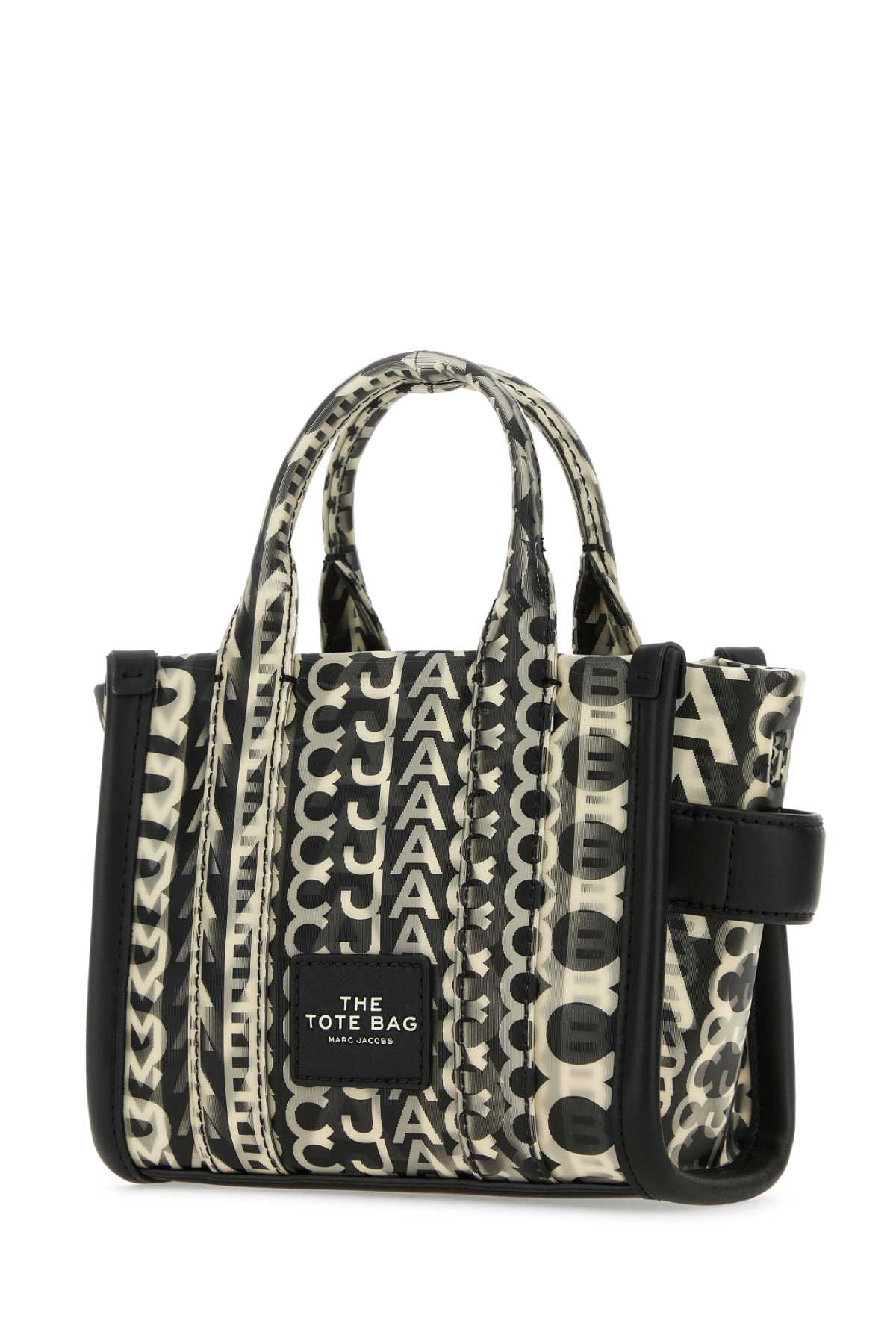 Shop Marc Jacobs Printed Fabric Handbag In Blackwhite
