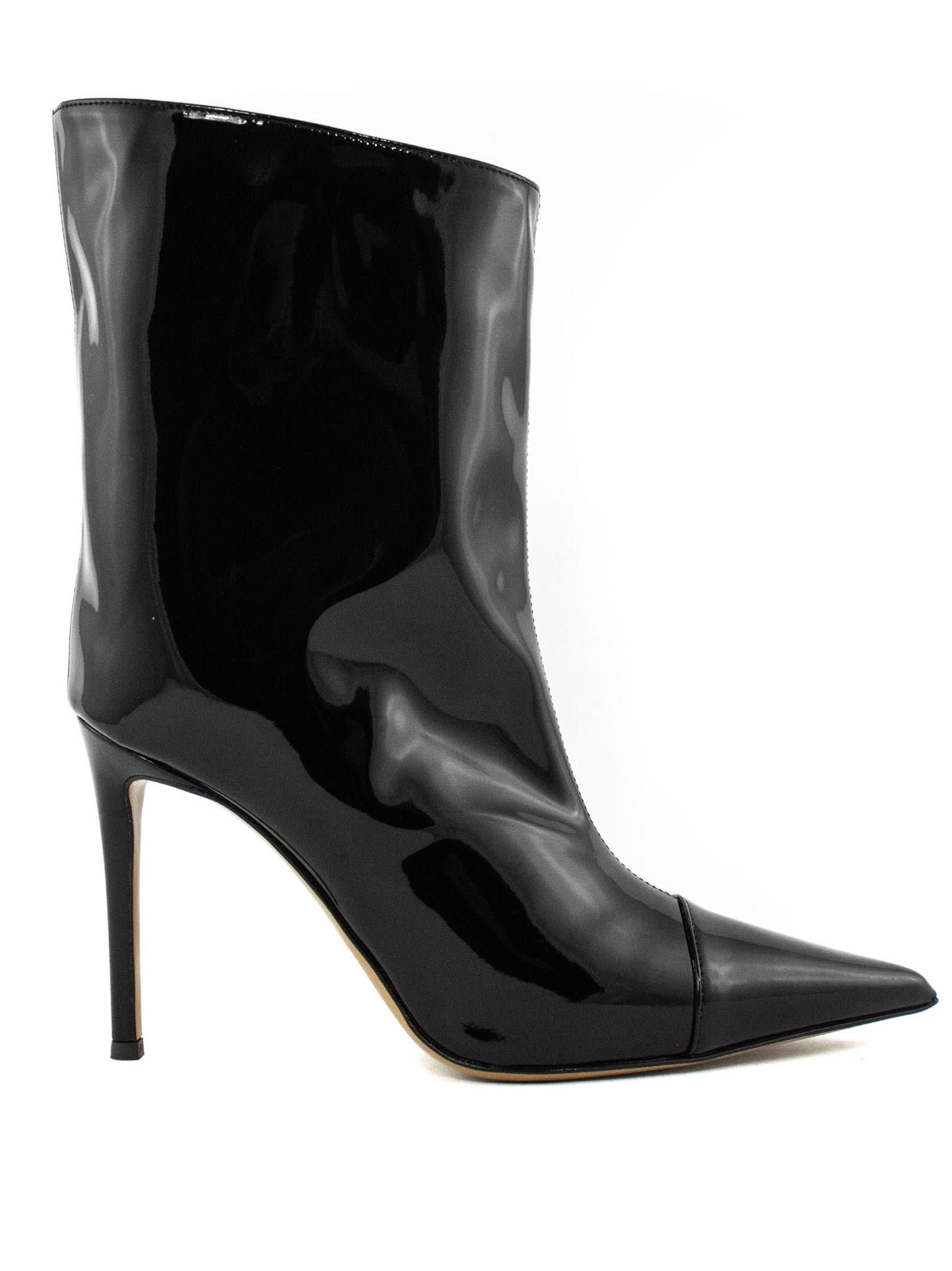 Alexandre Vauthier Black Leather Ankle Boots