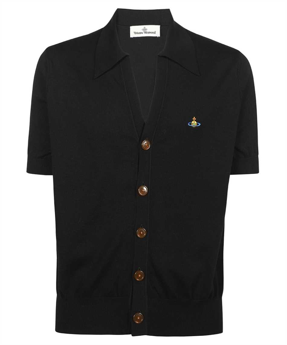Vivienne Westwood Black Cotton Polo Cardigan In Black