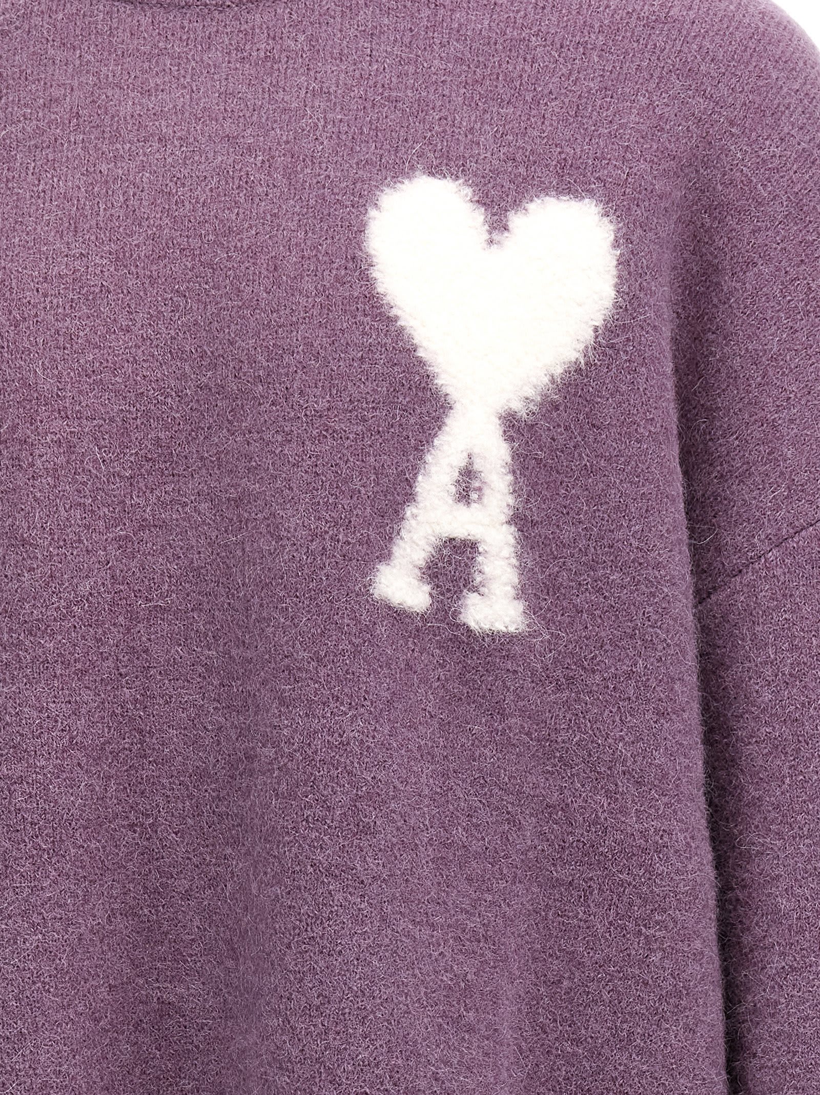 Shop Ami Alexandre Mattiussi Ami De Coeur Sweater In Purple