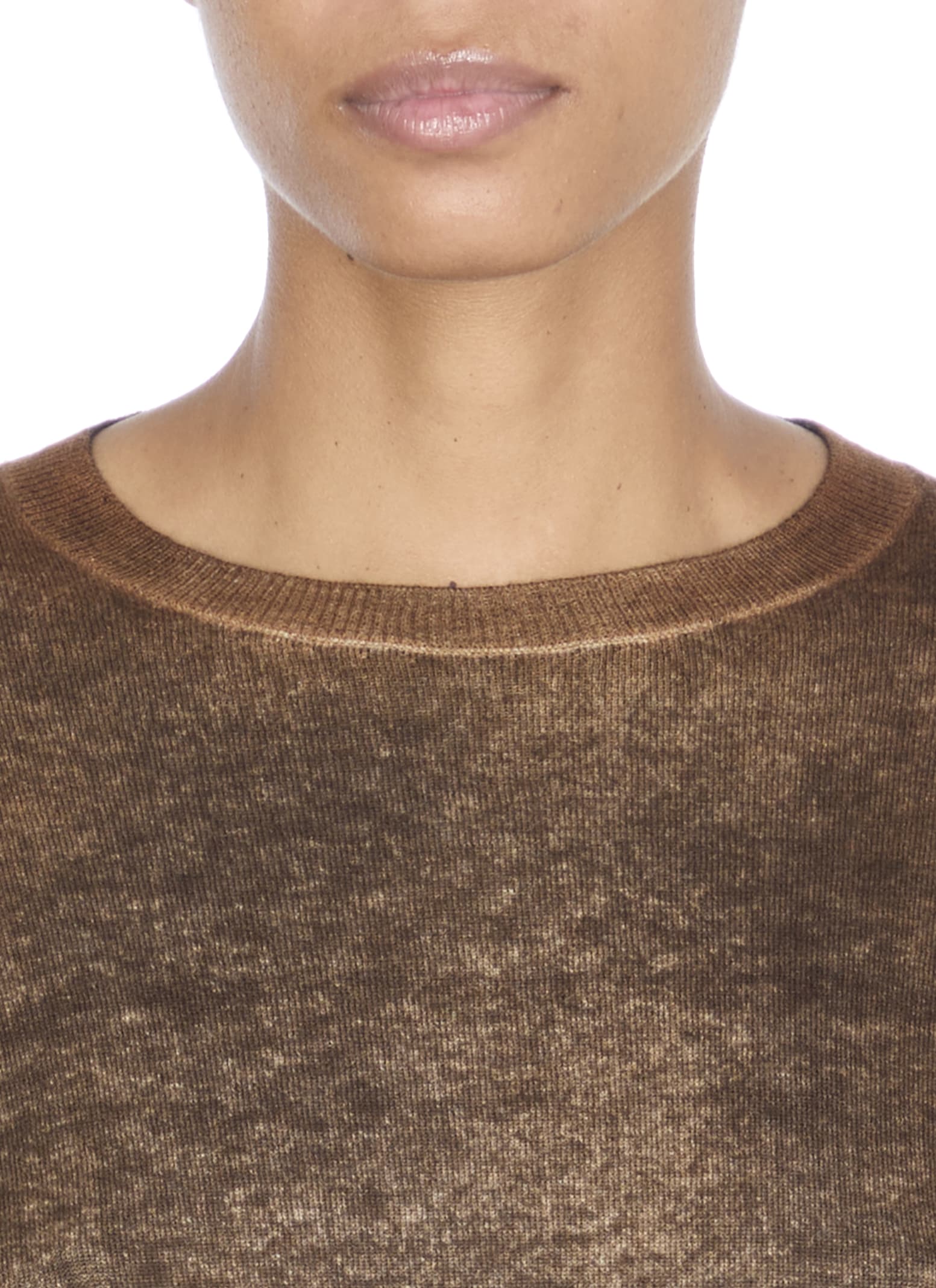 Avant Toi Gradient Textured Cashmere And Wool Sweater In Brown