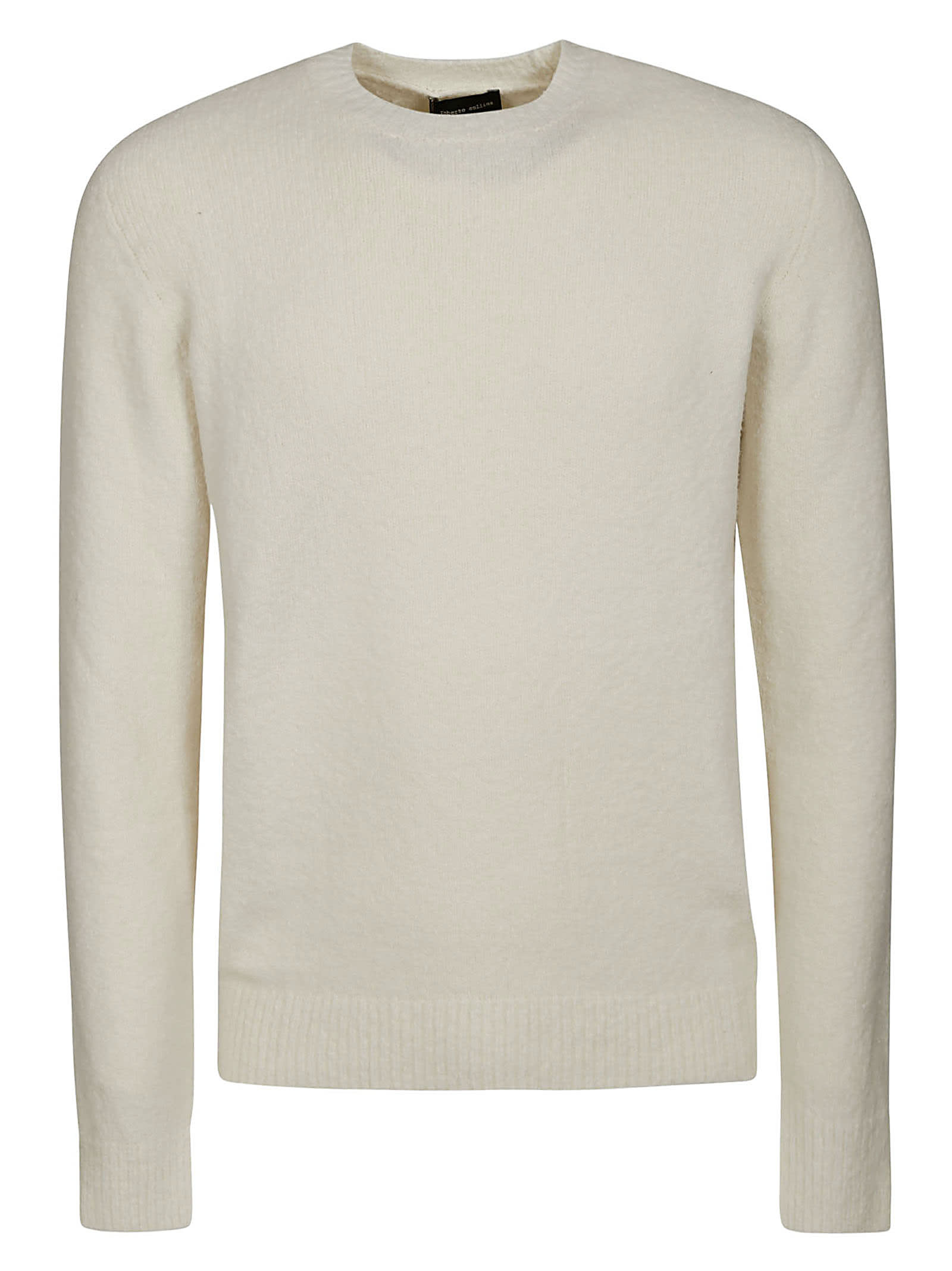 Roberto Collina Knit Ls Roundneck In Pergamena