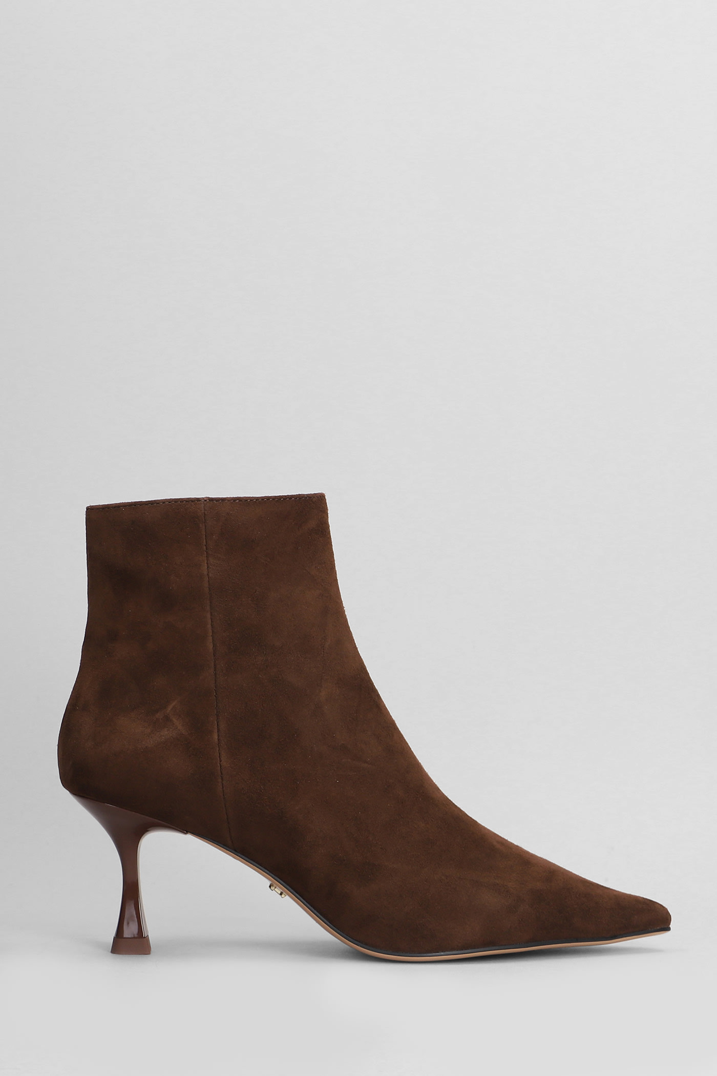 Jazmine High Heels Ankle Boots In Brown Suede