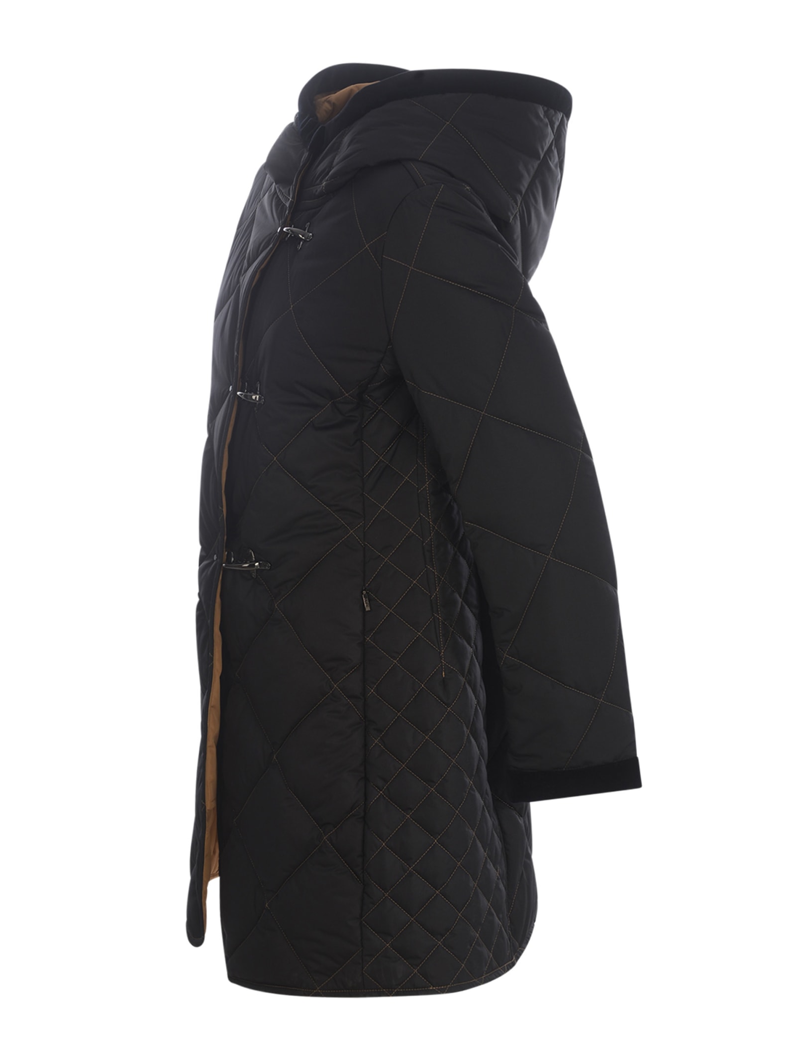 Shop Fay Quilted Coat  Virginia Made Of Technical Fabric In Nero