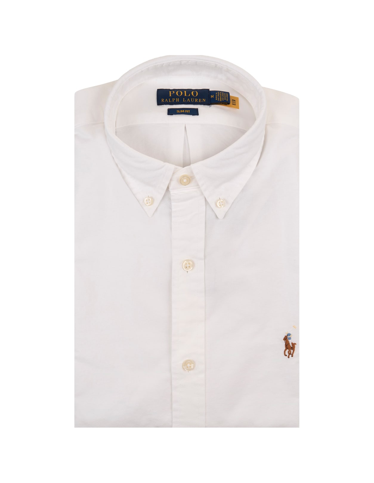 Ralph Lauren White Slim Fit Shirt With Pony In Neutral