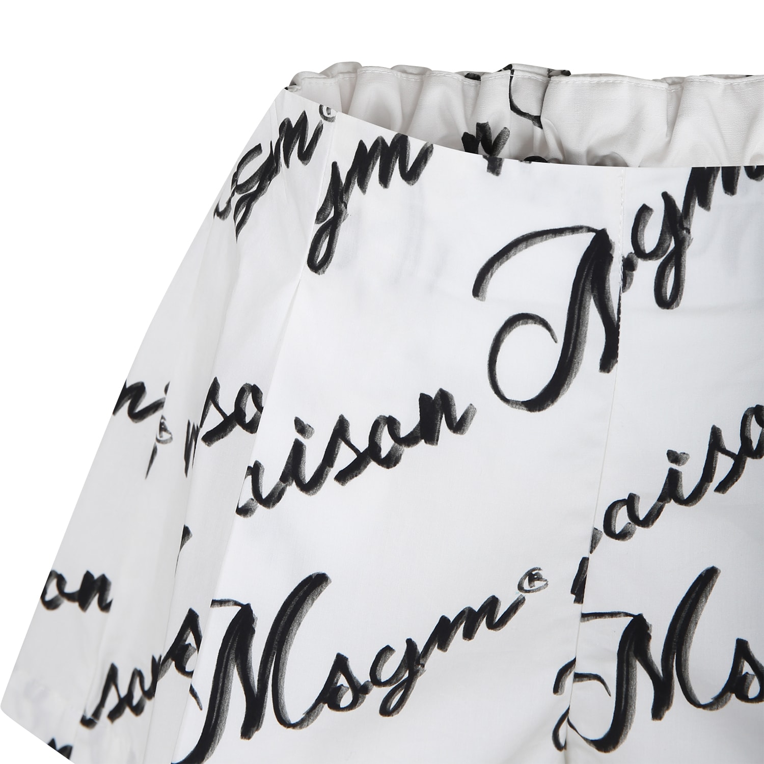 Shop Msgm White Shorts For Girl With Logo