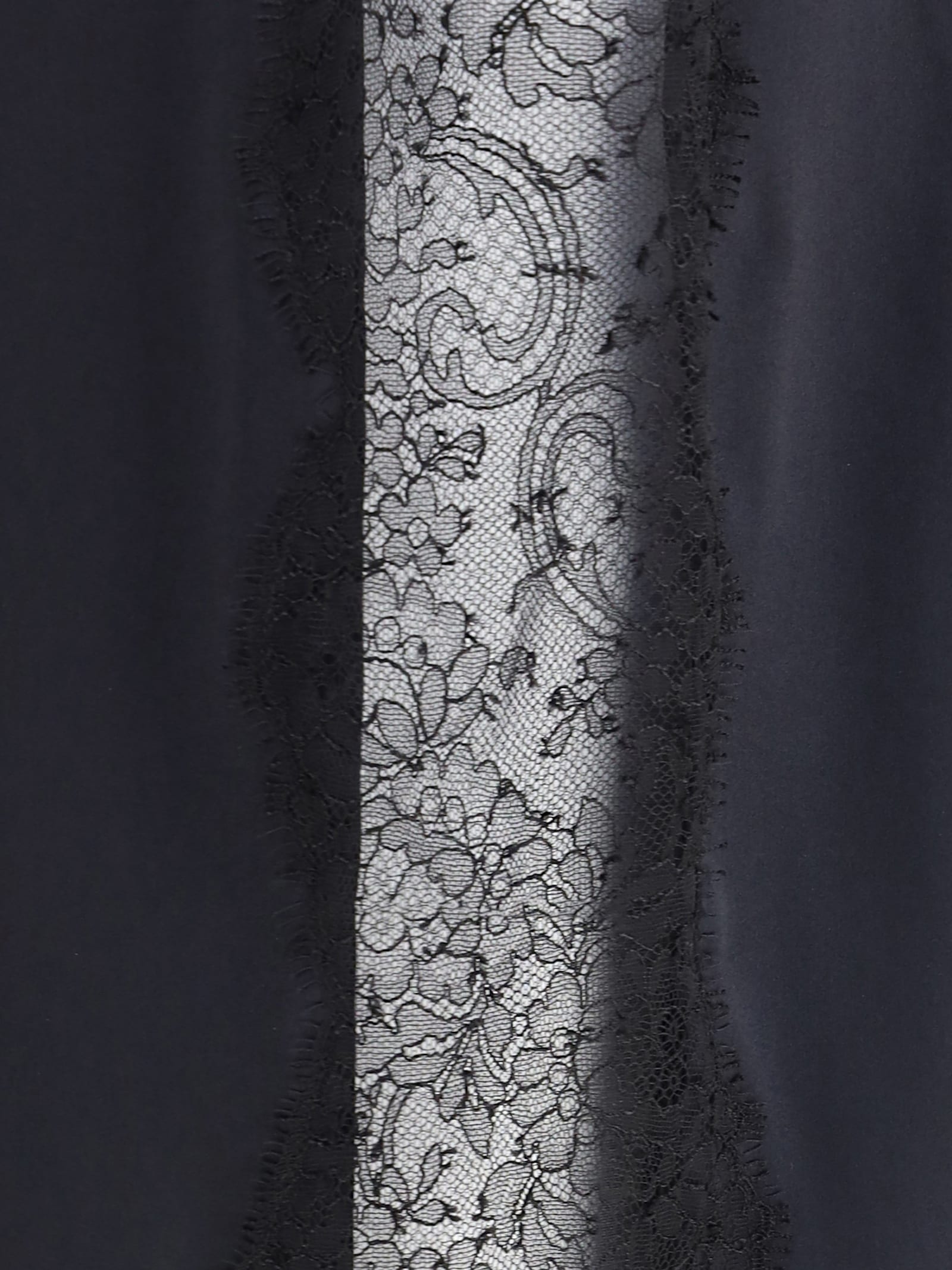 Tom Ford Women Silk Skirt With Lace Inserts In Black