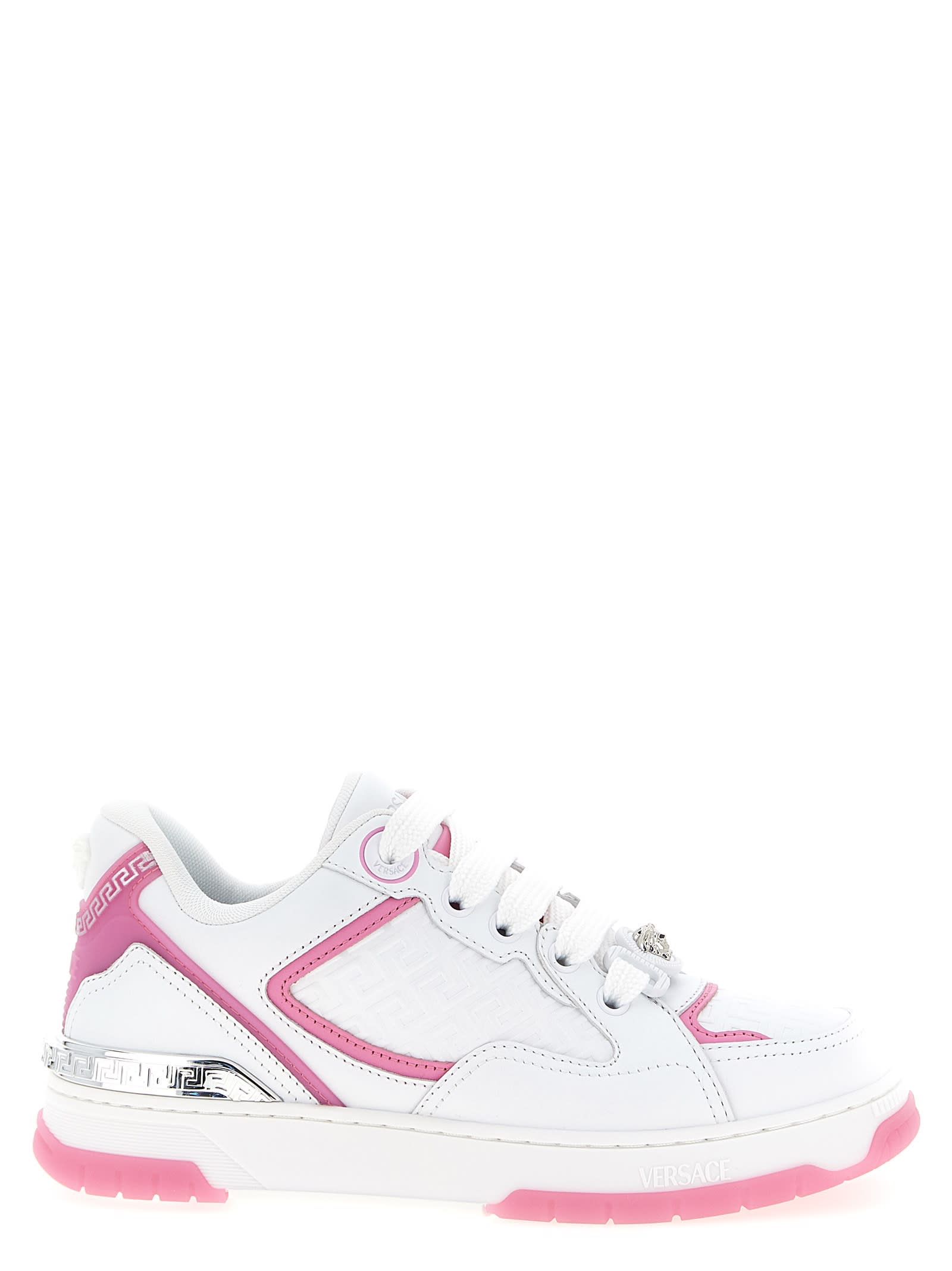 Versace Biggie Basket Sneakers In White