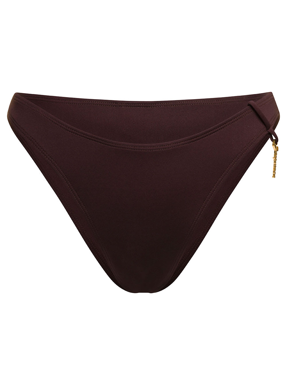 JACQUEMUS LE BAS DE MAILLOT SIGNATURE BROWN BIKINI BOTTOM IN RECYCLED POLYESTER WOMAN