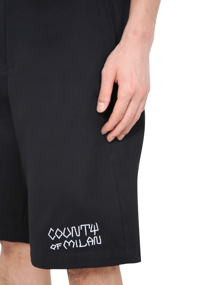 Shop Marcelo Burlon County Of Milan Country Bermuda In Black