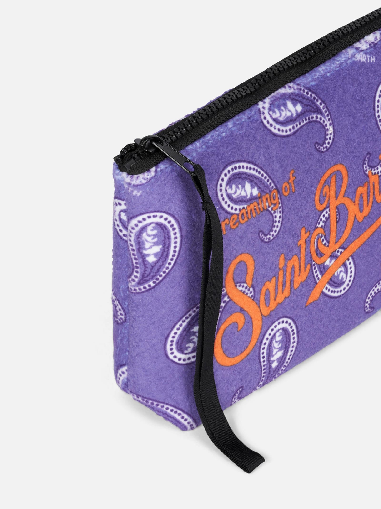 Mc2 Saint Barth Aline Pochette With Purple Paisley Print In Pink