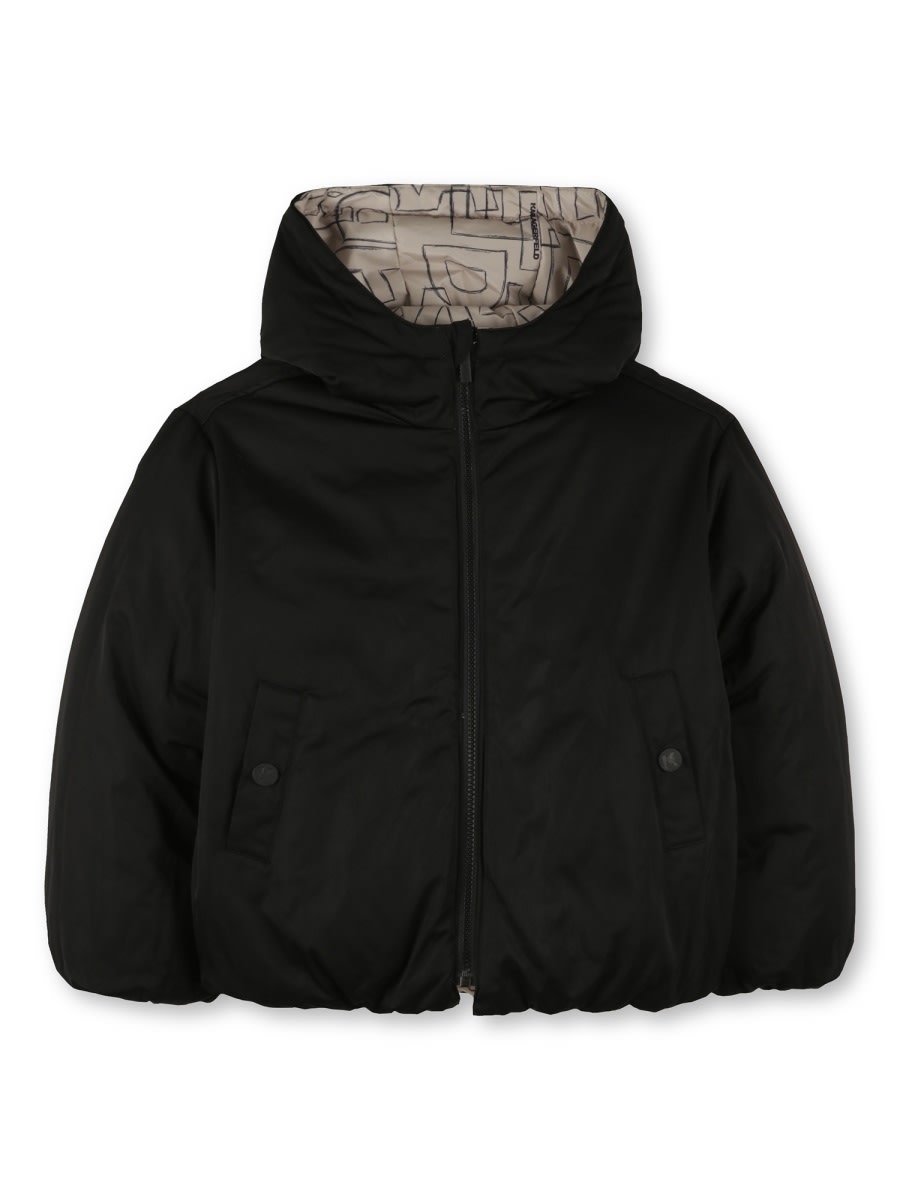 Karl Lagerfeld Reversible Down Jacket In Black