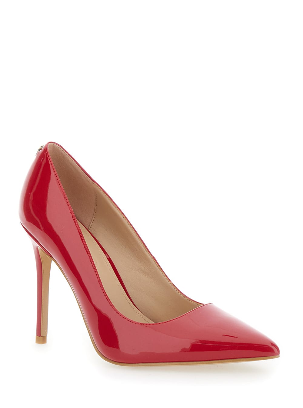 Shop Pinko Juliette Red Siletto Pumps With Logo Detail In Patent Leather Woman