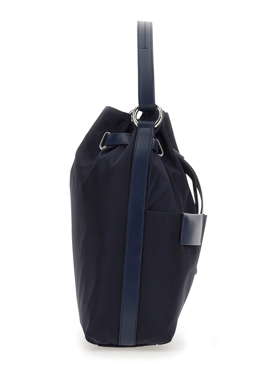 Shop Orciani Tessa Liberty Bucket Bag In Blue