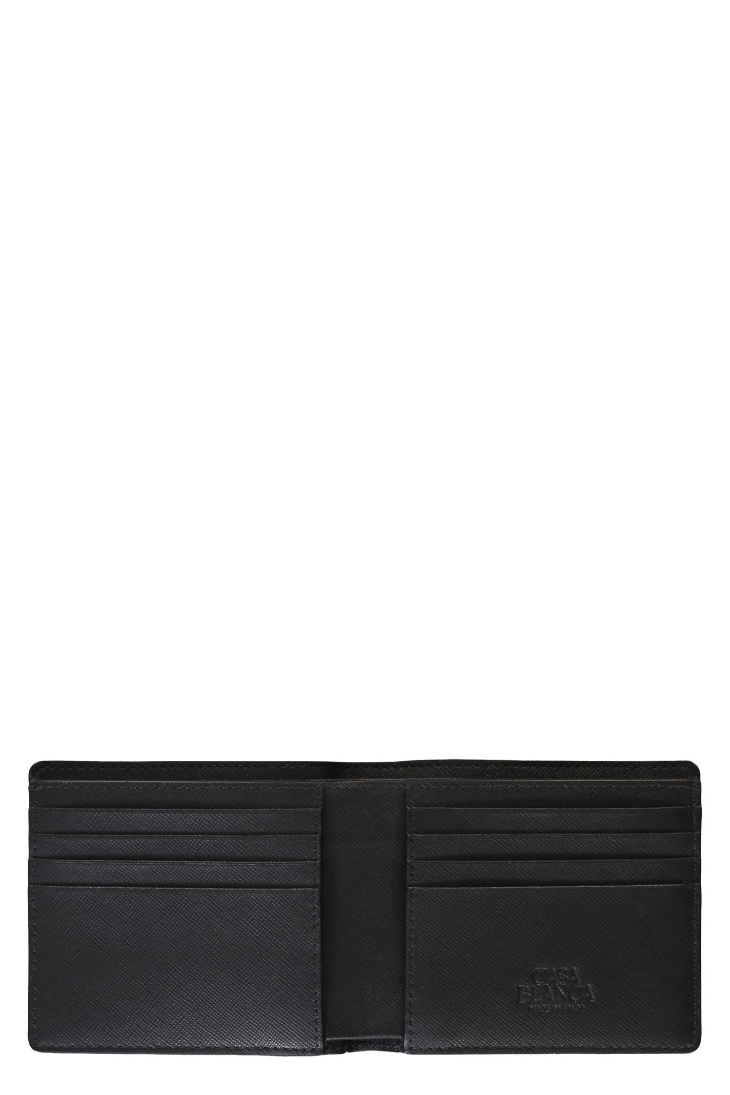 Shop Casablanca Leather Wallet In Black