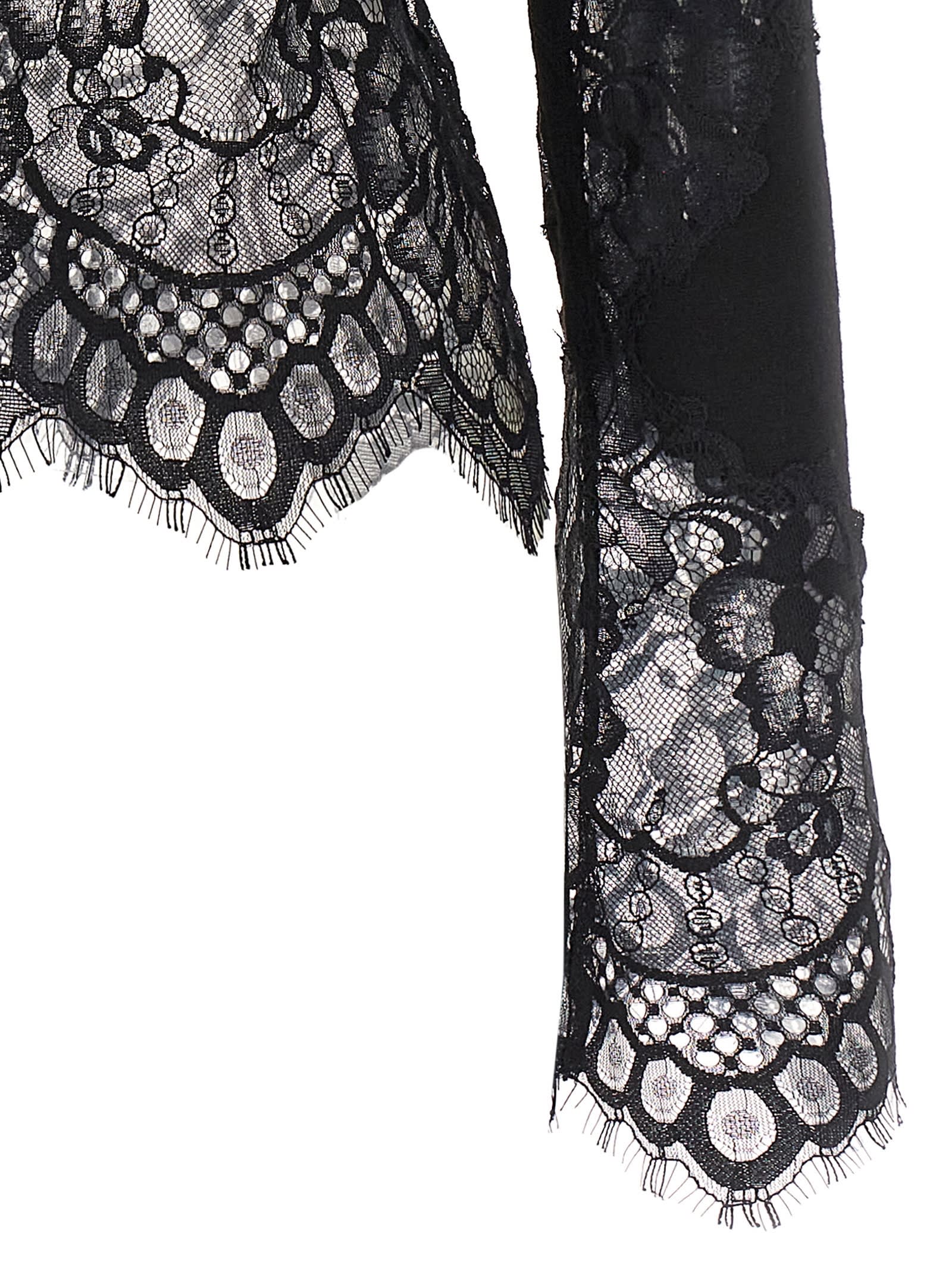 Ermanno Scervino Lace Insert Sweater Sweaters And Cardigans Black In Black