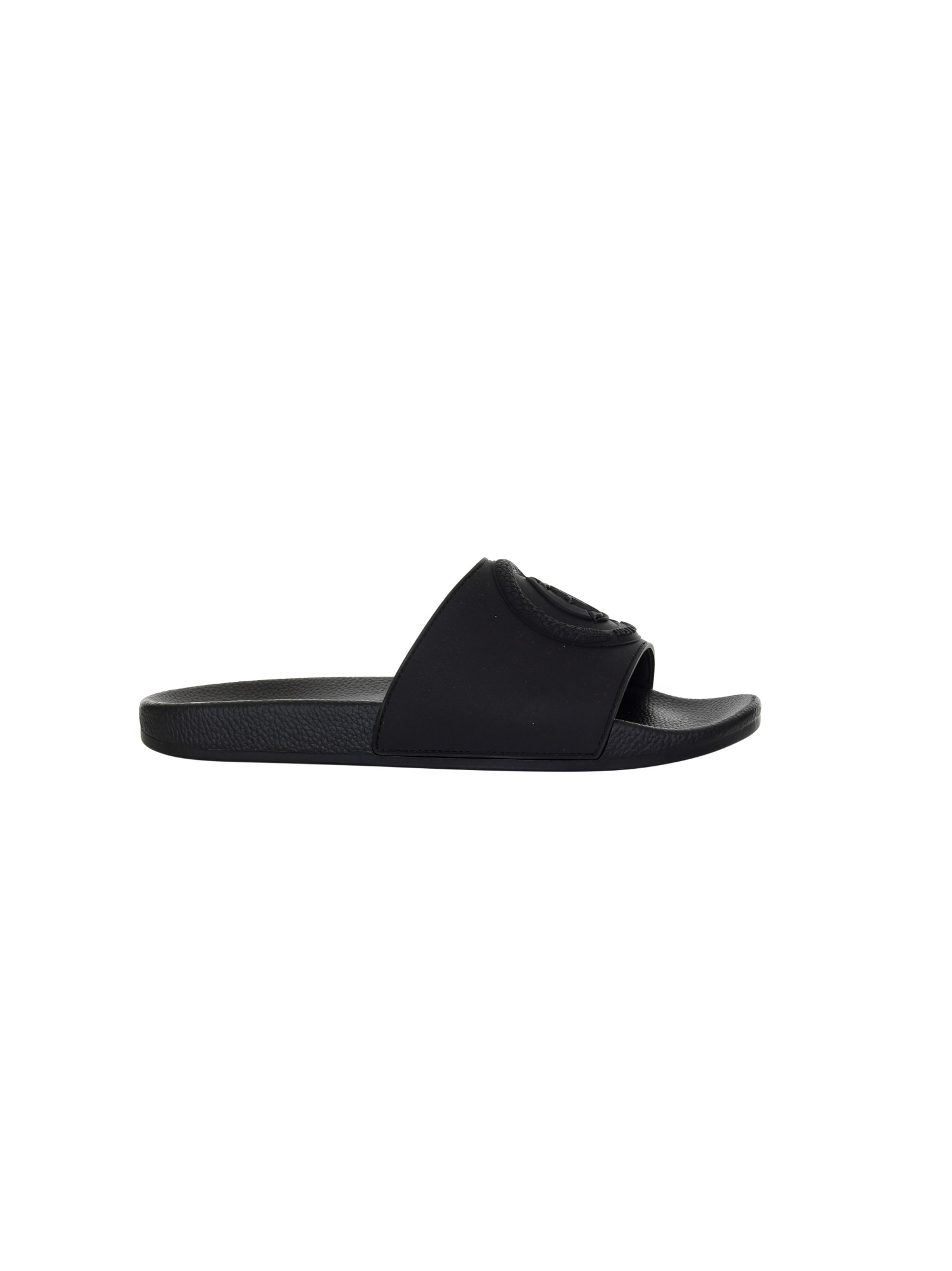 Just Cavalli Logo-embossed Slides In Black