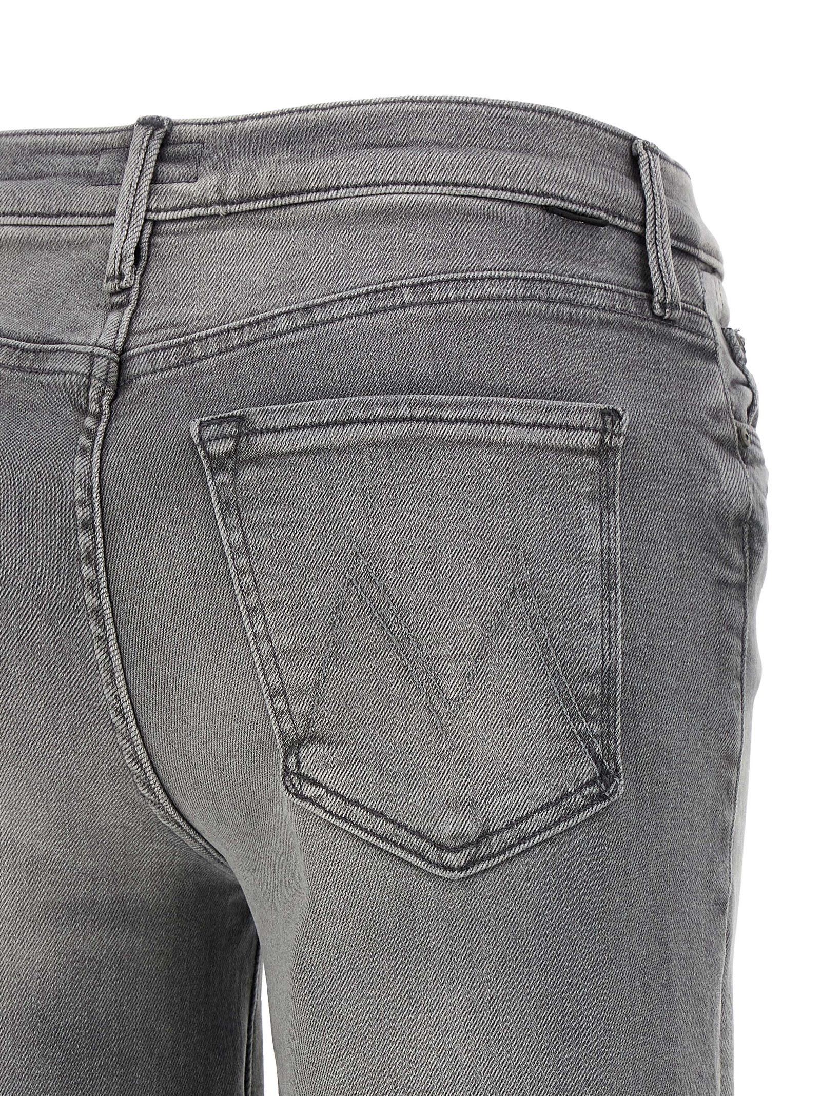 Mother Wide-leg Jeans Five-pocket Design In Gray