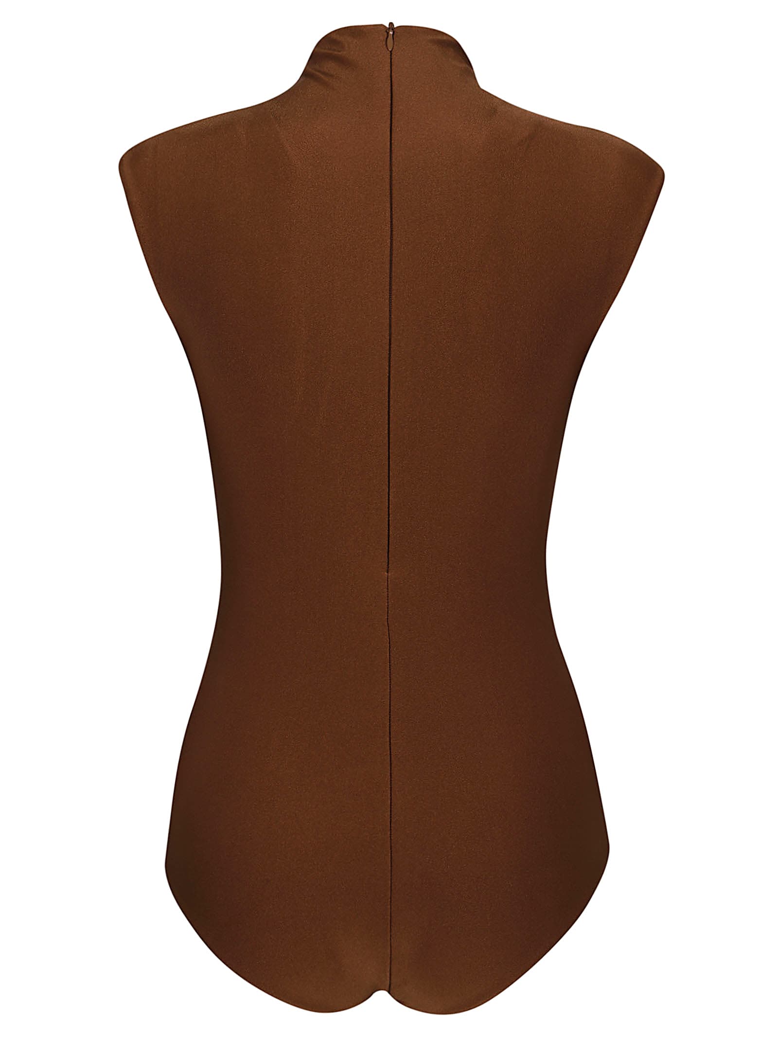 Shop Sportmax Cristin Body- Top In Marrone Bronzo