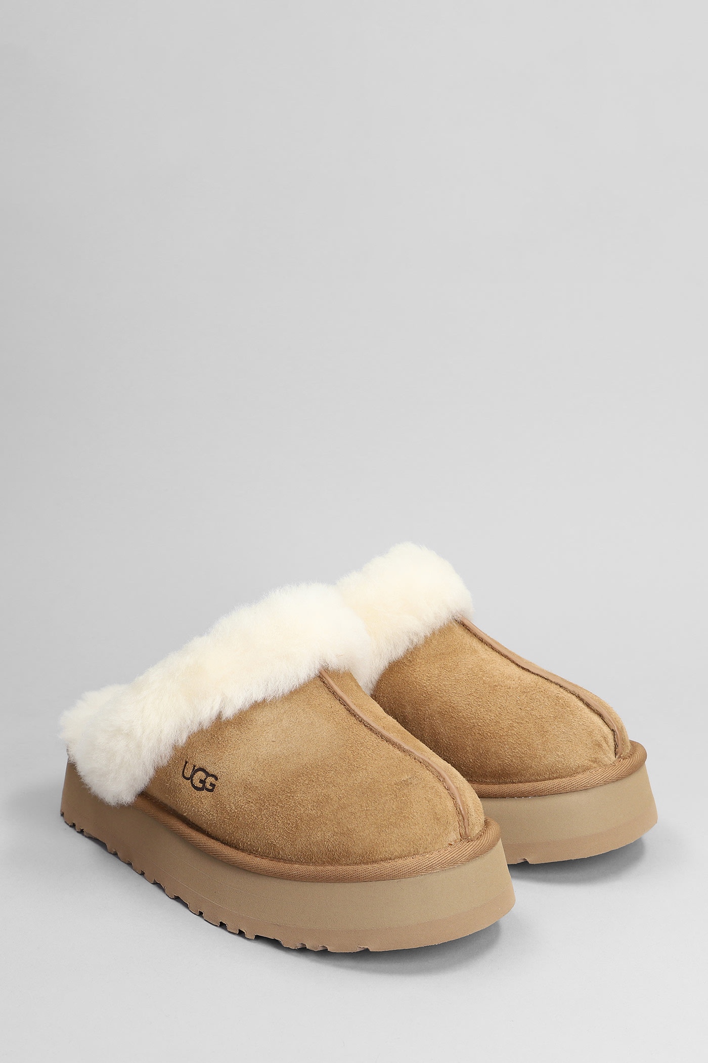 Ugg Disquette Sheepskin And Suede Comfort Slide