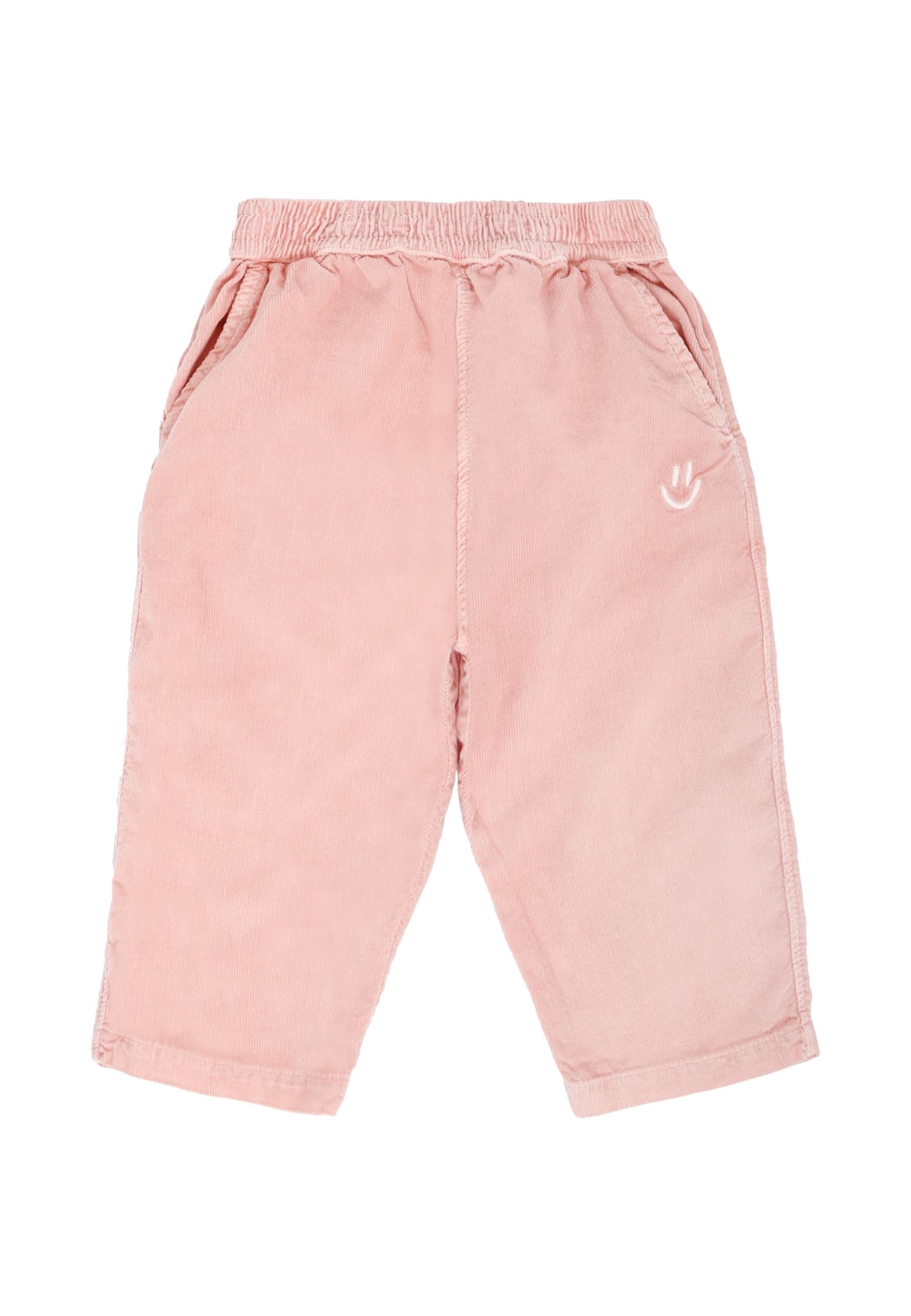 Molo Pink Trousers For Baby Girl With Smiley In Pink