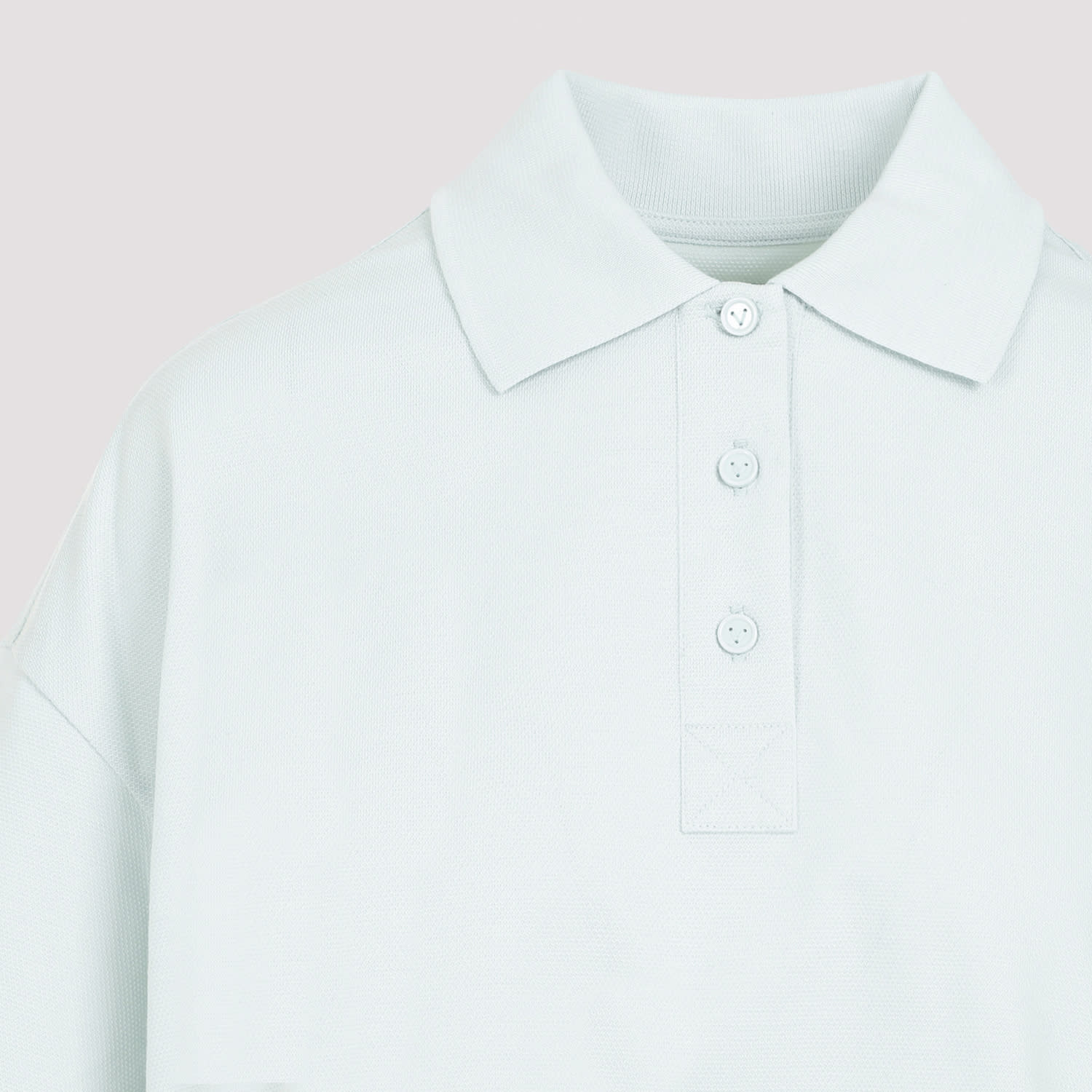 Shop Bottega Veneta Cotton Polo In Light Cyan