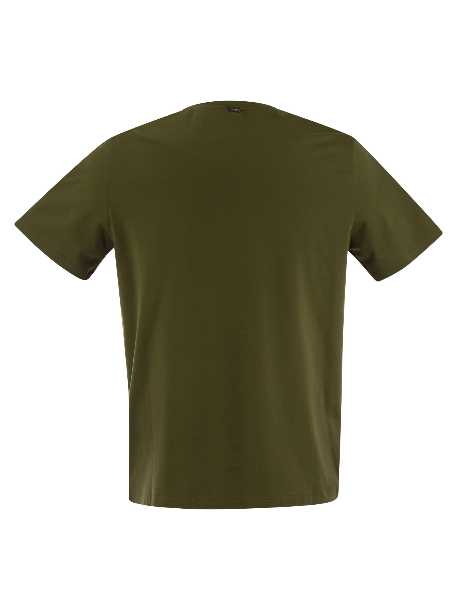 Shop Herno Stretch Cotton Jersey T-shirt In Military Green