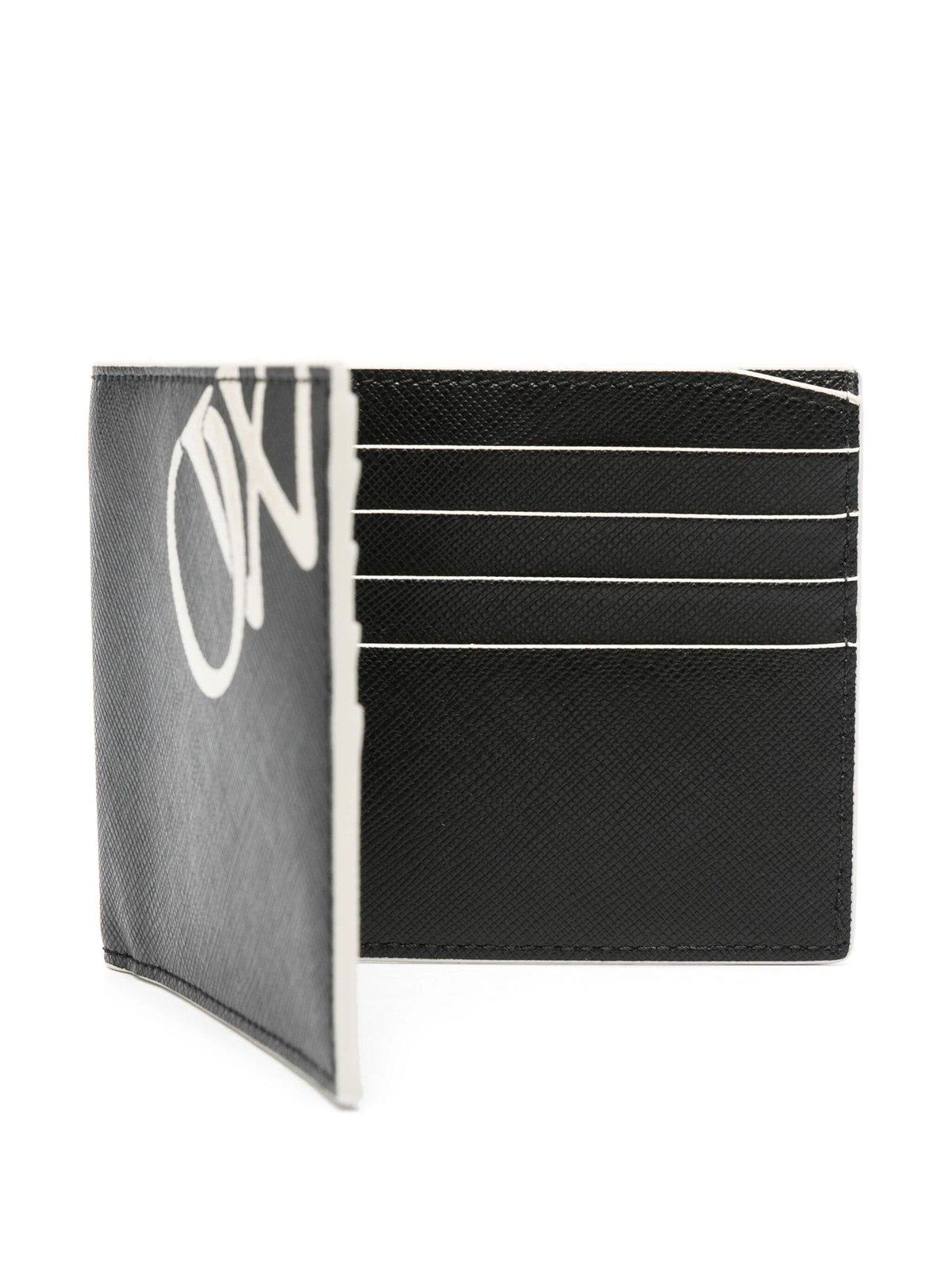 Shop Off-white Off White Ow Printed Bifold Wallet In Black/white