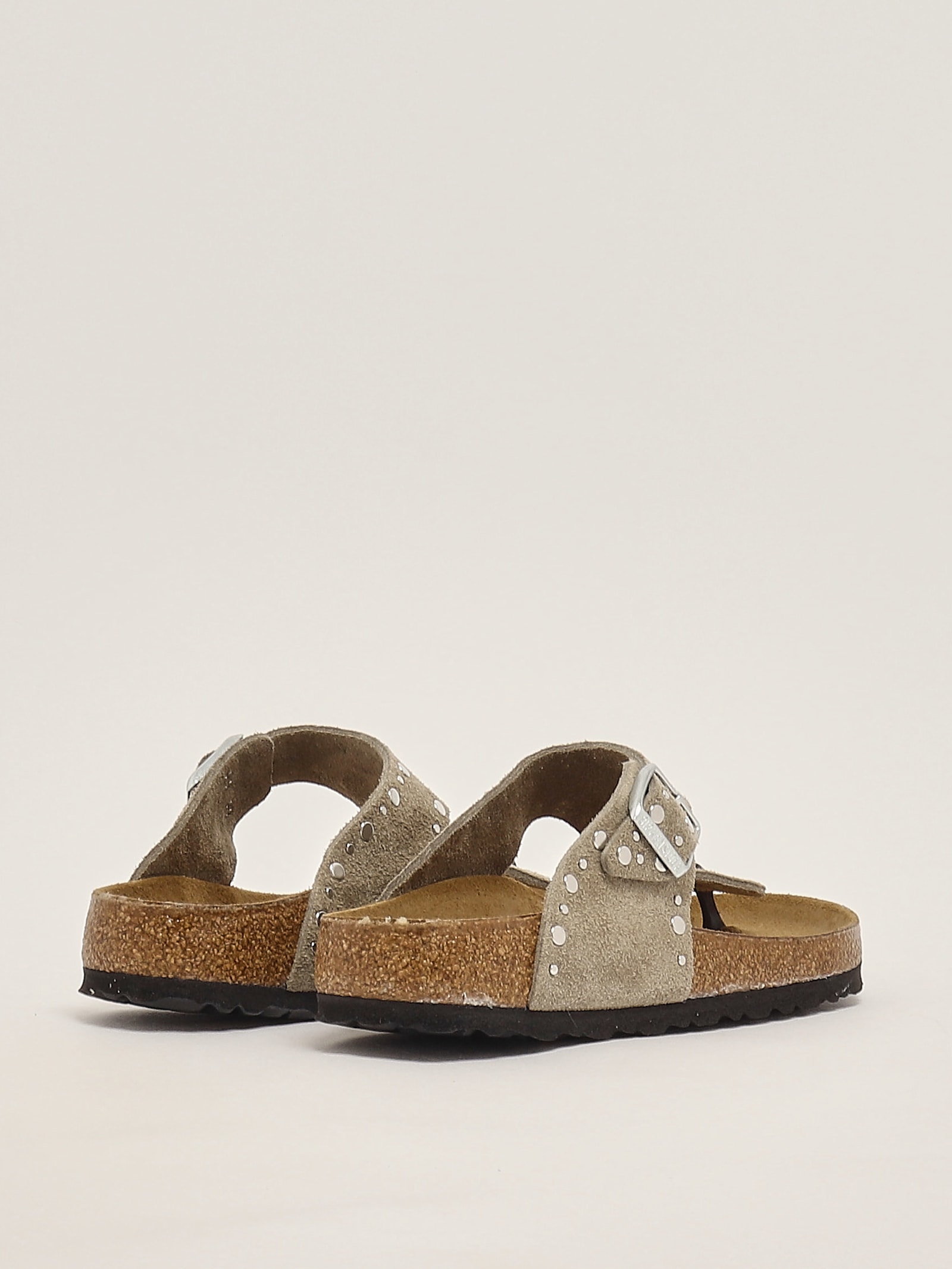 Birkenstock Gizeh Rivet Pelle Suede Sandal In Gray