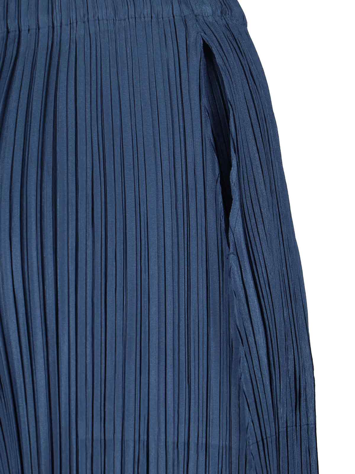 Issey Miyake Mellow Pleats Culottes In Blue