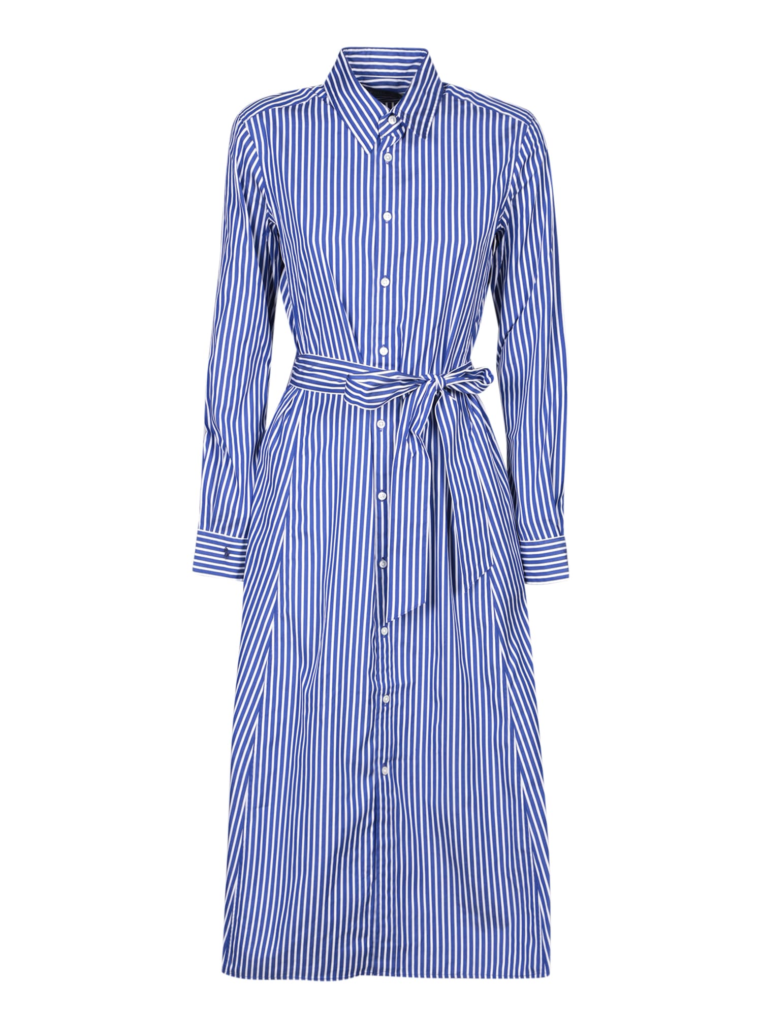 Blue And White Striped Chemisier Dress