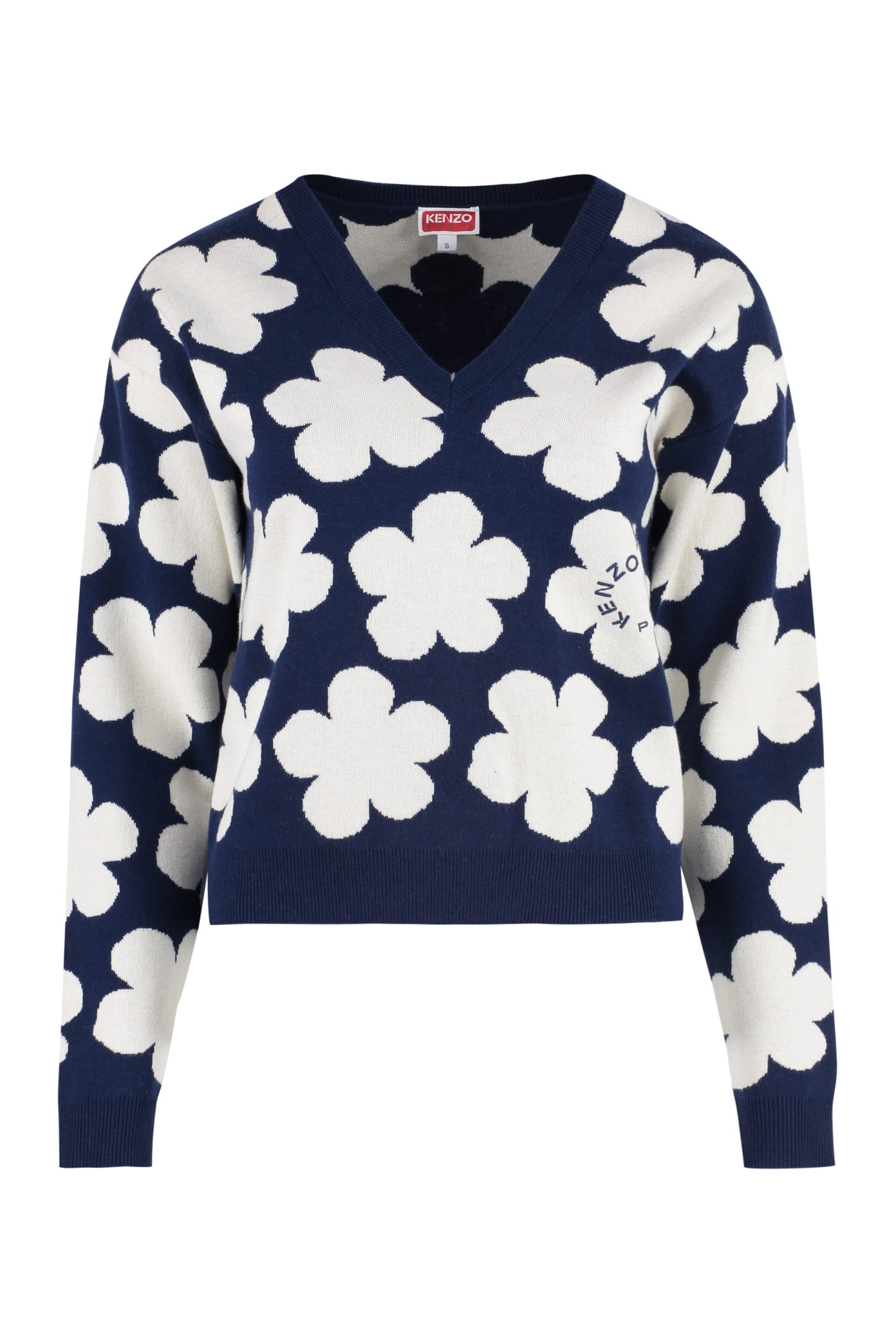 Kenzo Wool-cotton Blend Jacquard Sweater
