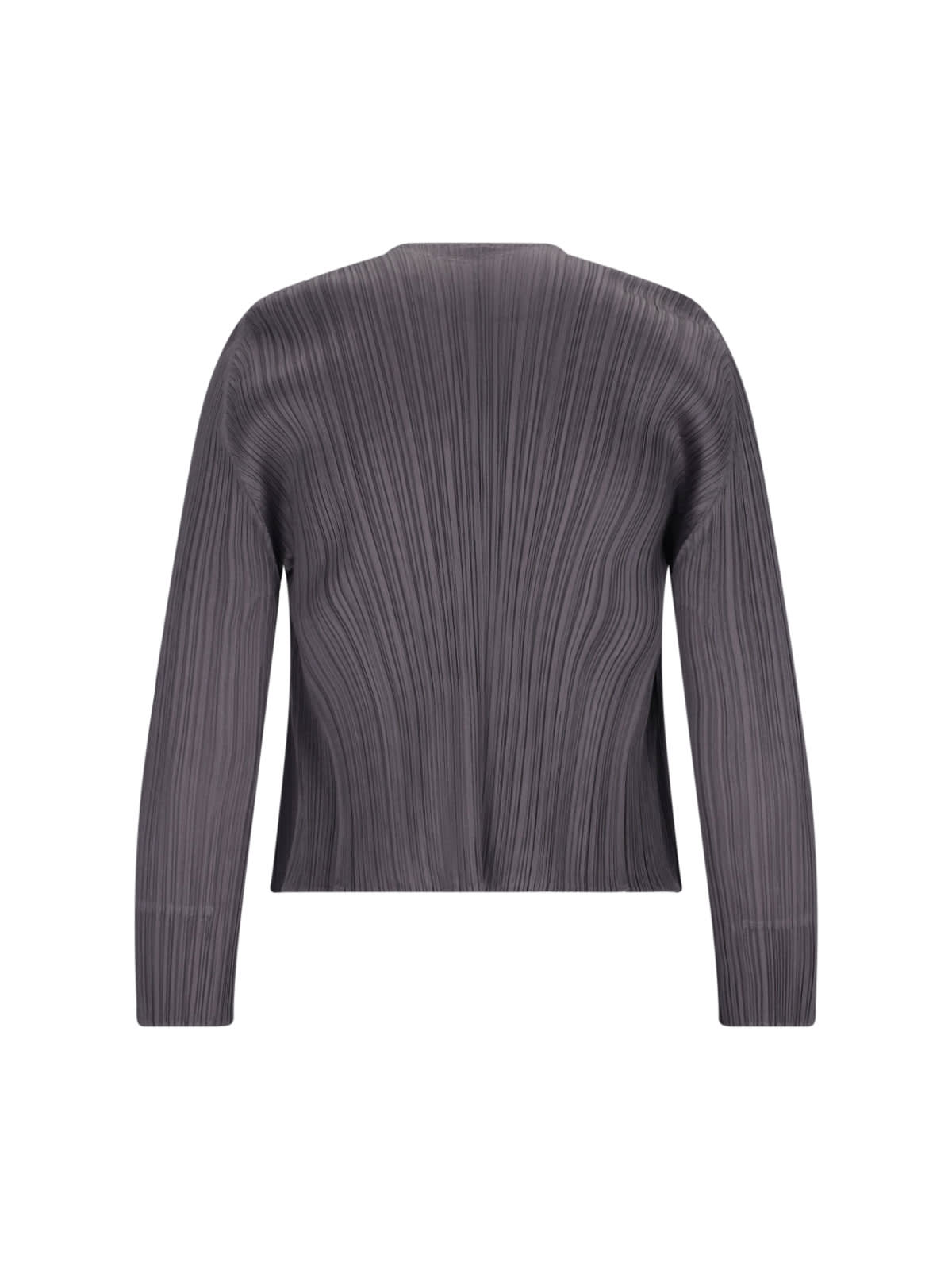 Shop Issey Miyake Monthly Colors September Pleated Cardigan In Gray