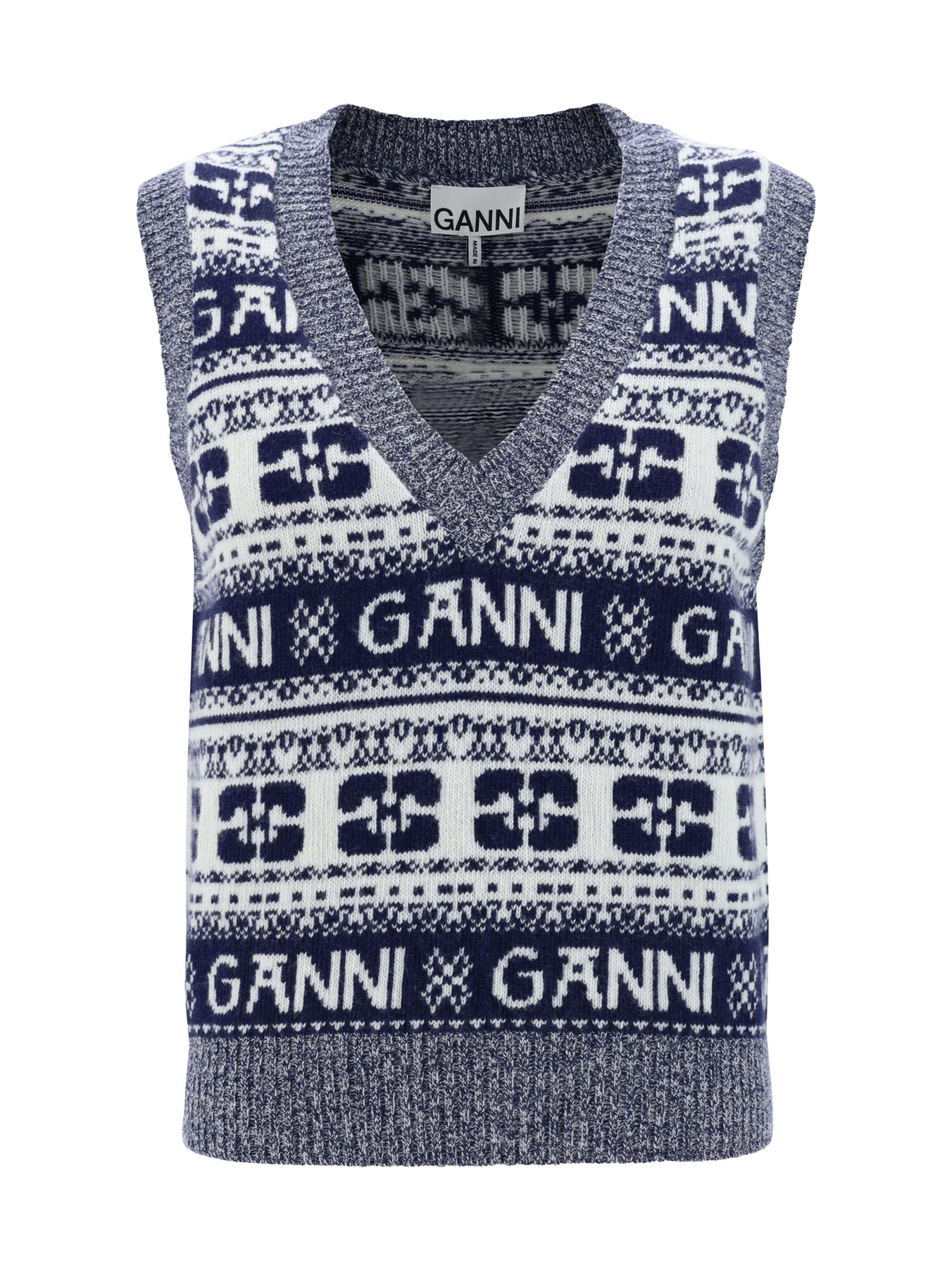 Shop Ganni Logo Vest In Fantasia