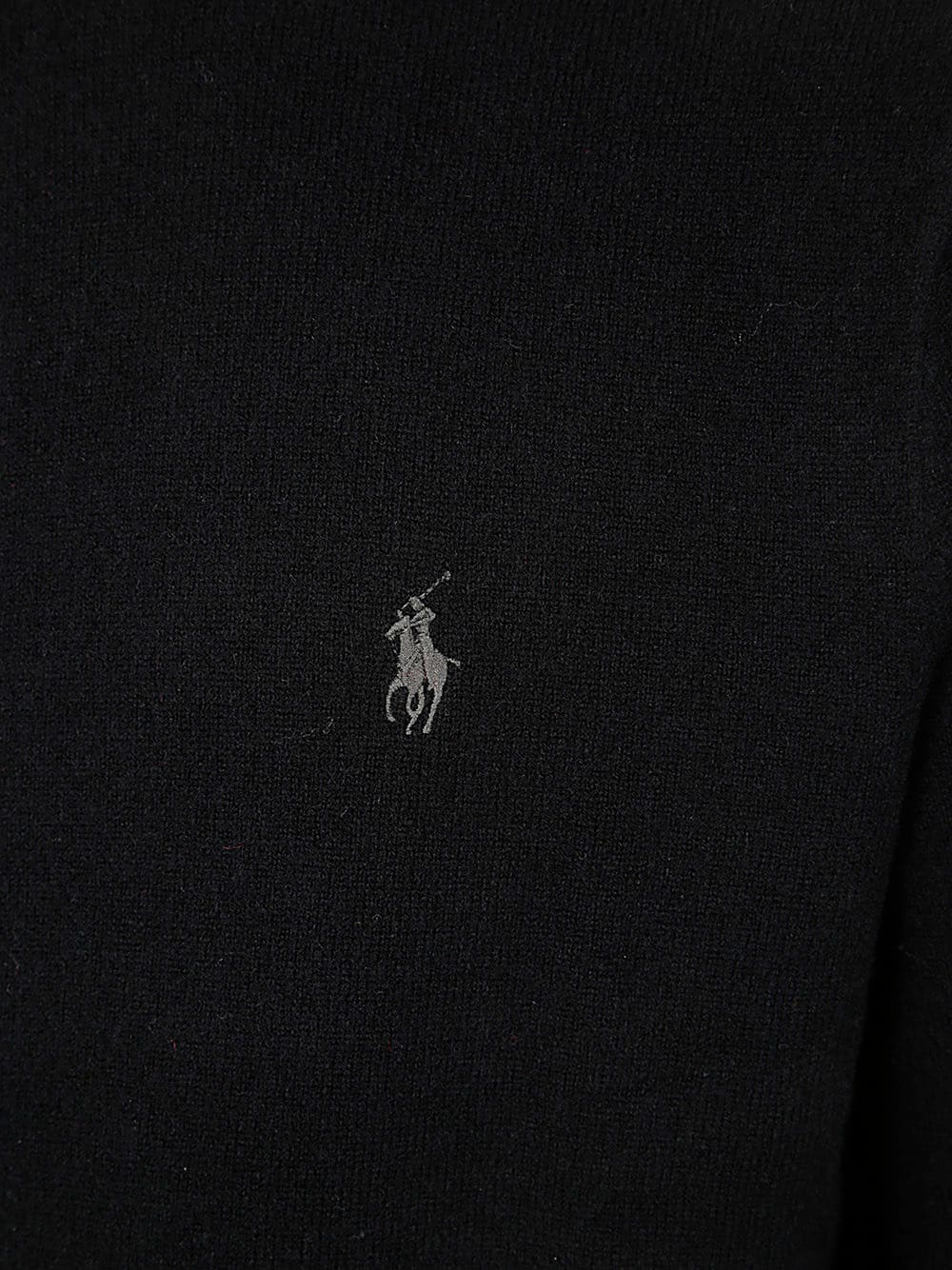 Shop Polo Ralph Lauren Long Sleeve Full Zip Sweater In Polo Black