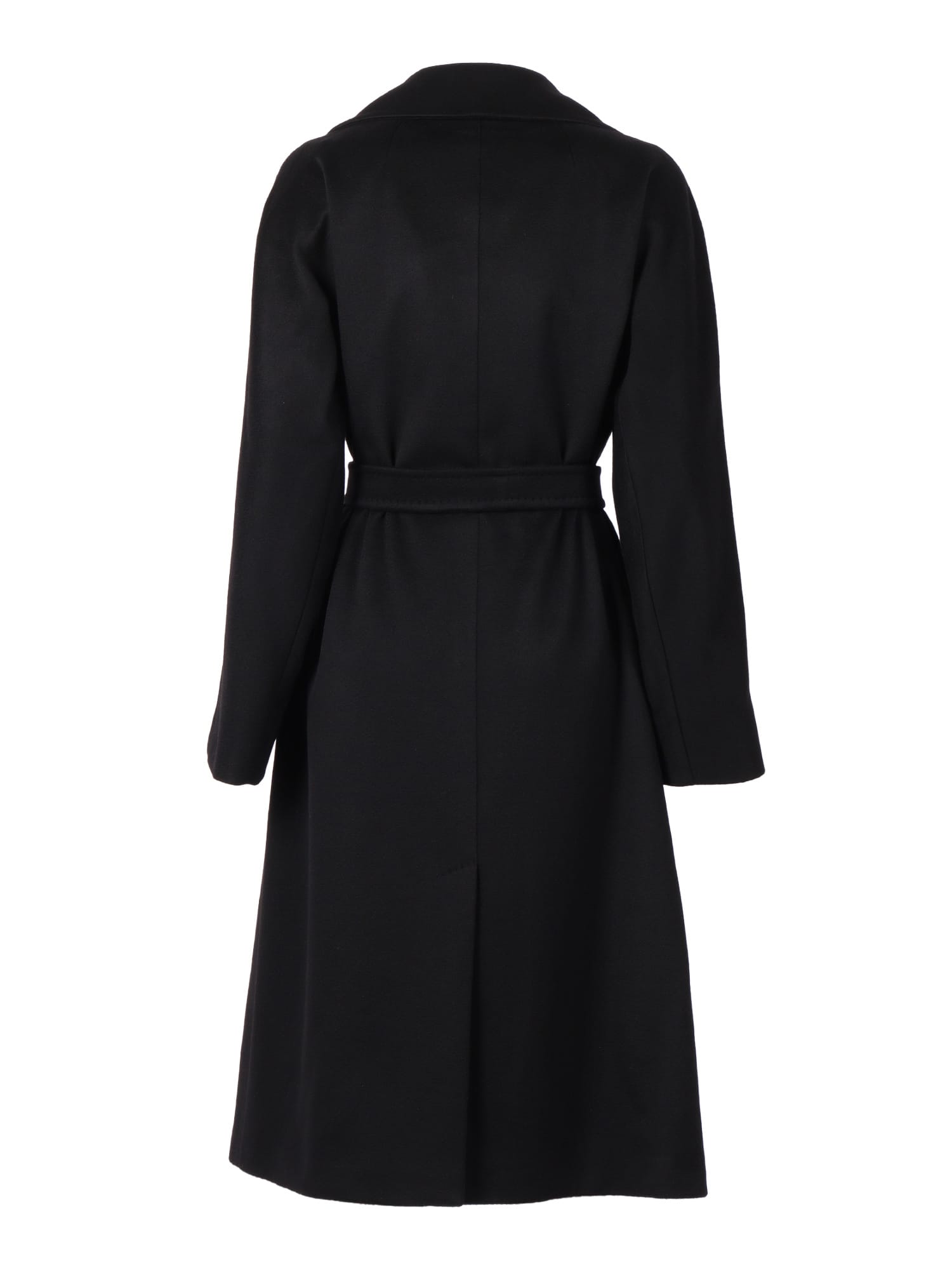Weekend Max Mara Resina Double Breasted Wool Coat In Black