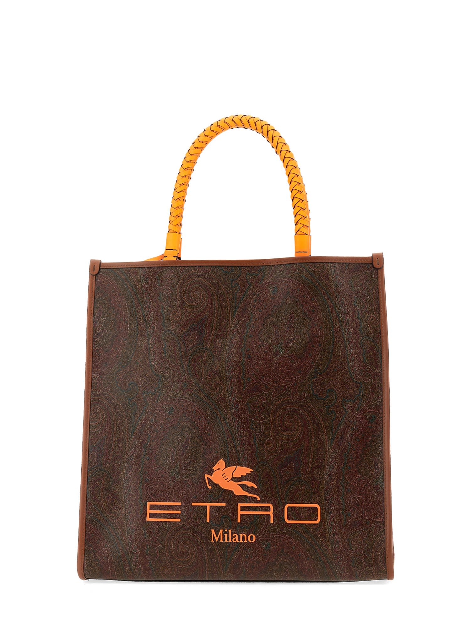 Etro Logo Embossed Tote Bag